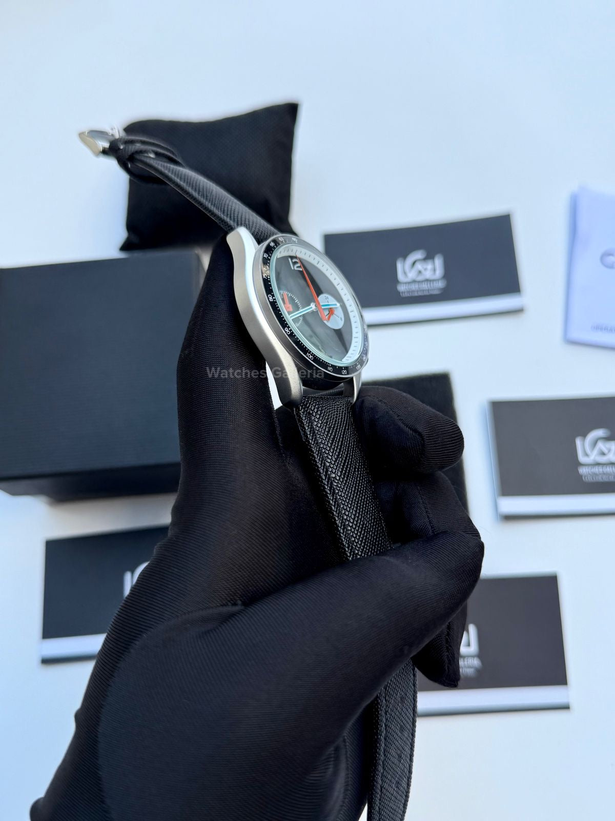Ciloa Chronograph Leather Quartz (Black) ciloa507 Watches Galleria