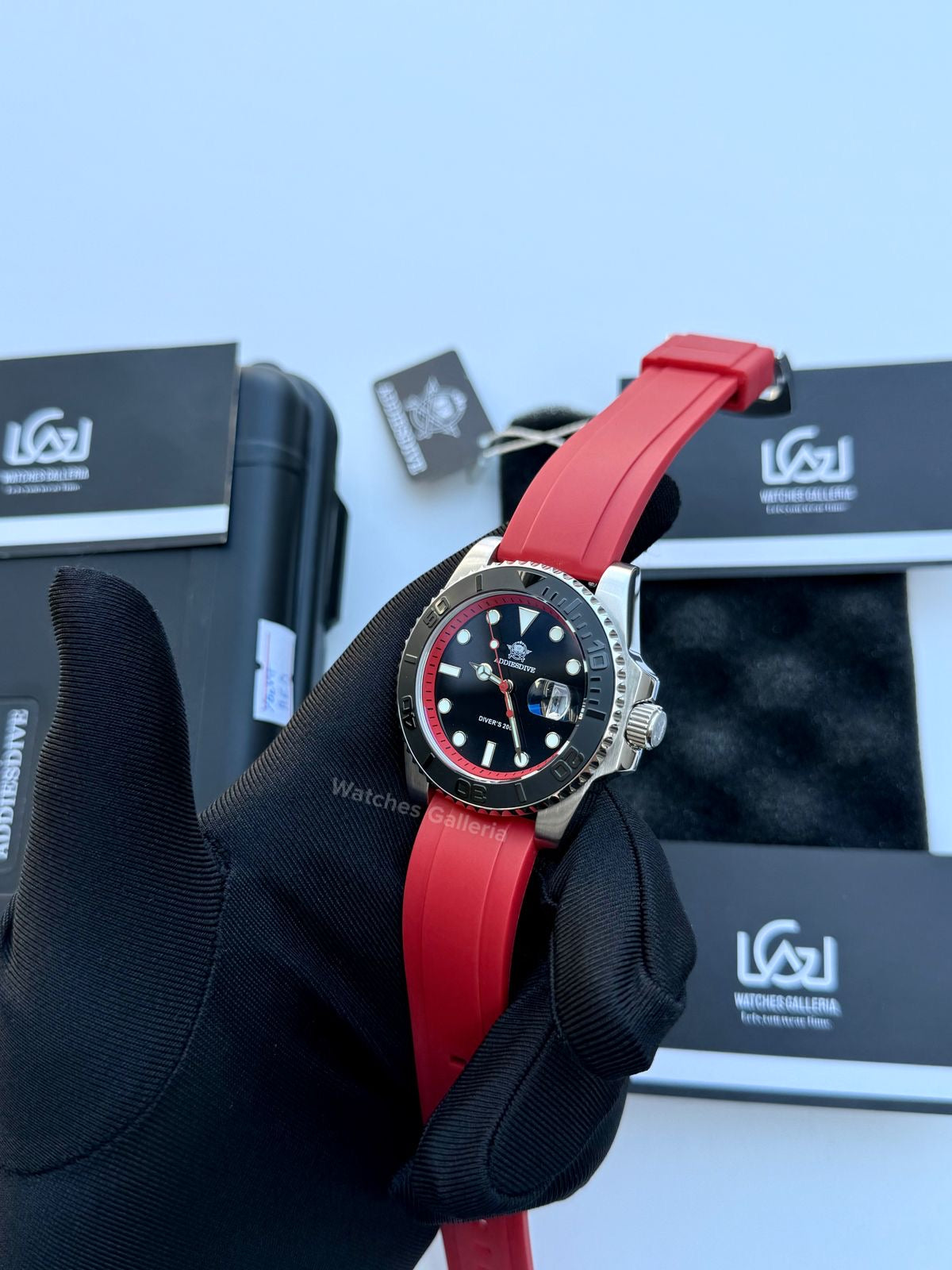 Addiesdive Yachtmaster Quartz (Red) AD2040 Watches Galleria