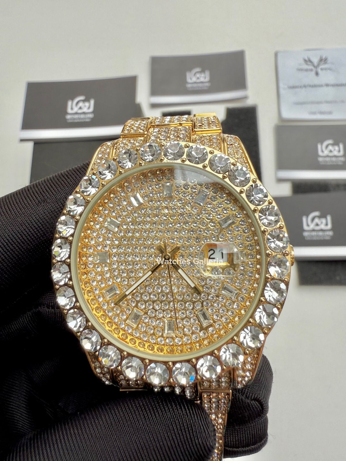 Miss Fox Iced Out Royal Oak Quartz (Gold) MFV332 Watches Galleria