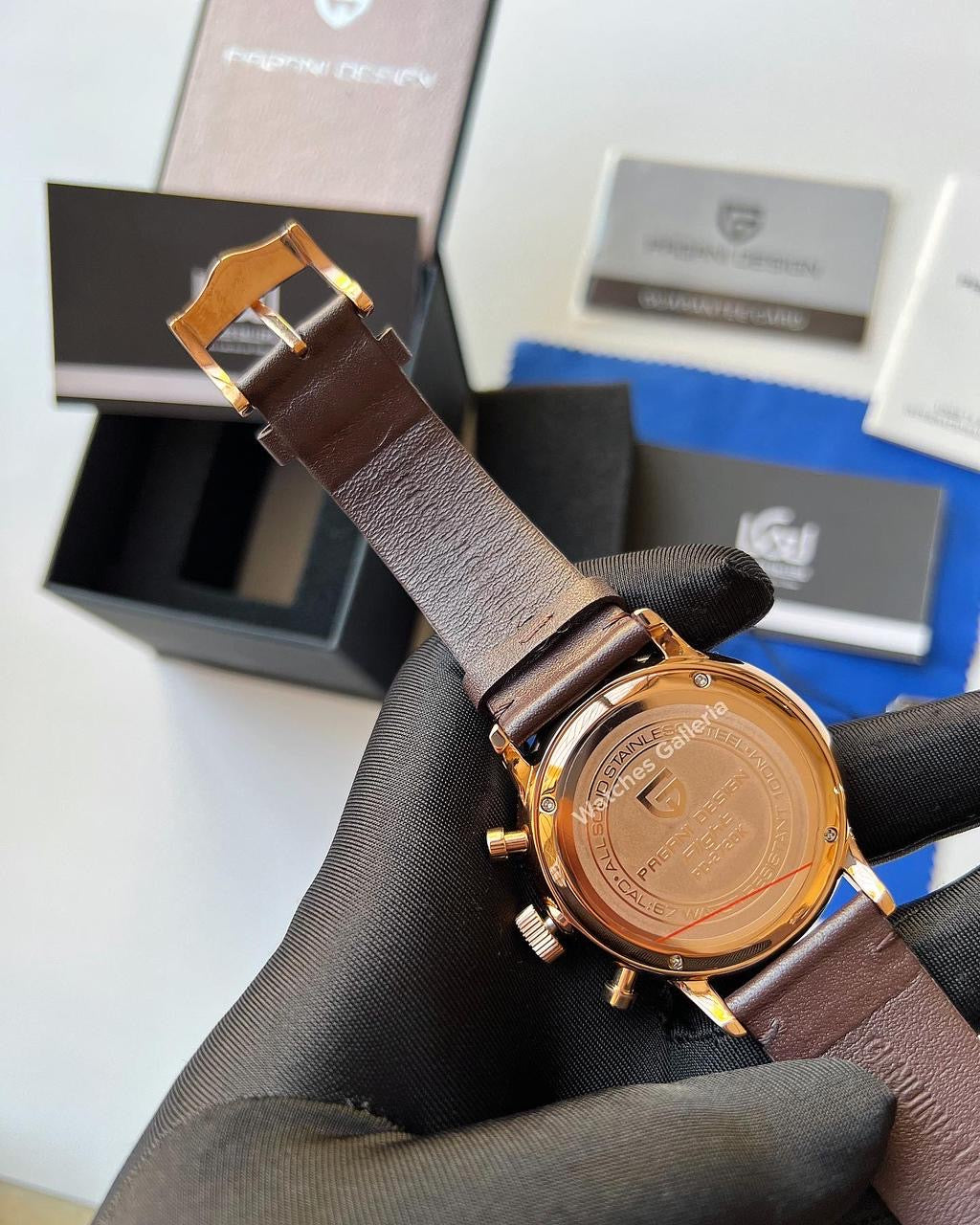 Pagani Design Flight Chronograph Quartz (Brown/Gold/White) PD2720