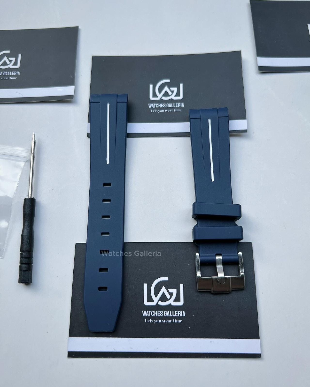 Silicon Straps (Navy Blue w/ Silver Buckle)