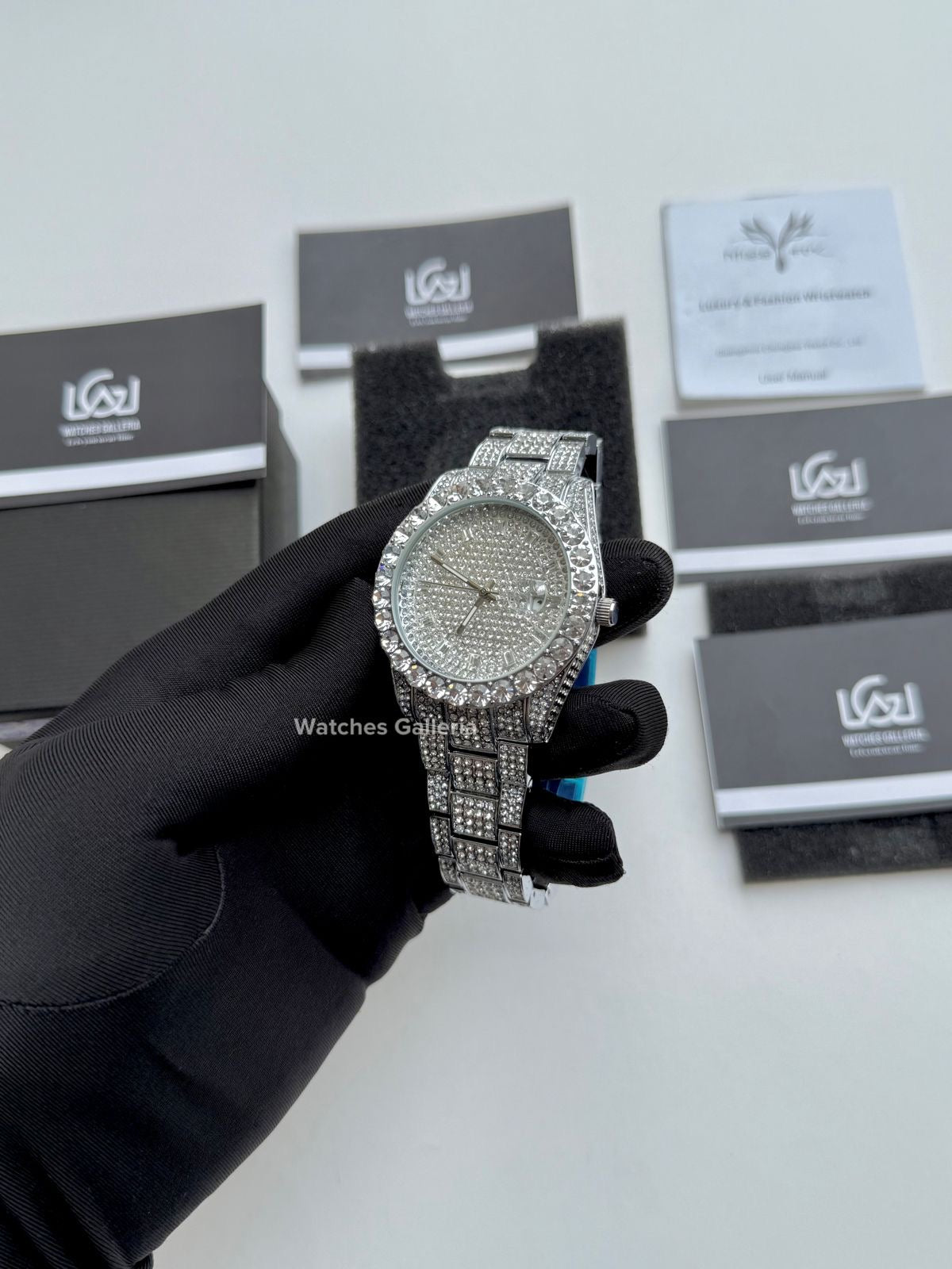 Miss Fox Iced Out Royal Oak Quartz (Silver) MFV332 Watches Galleria