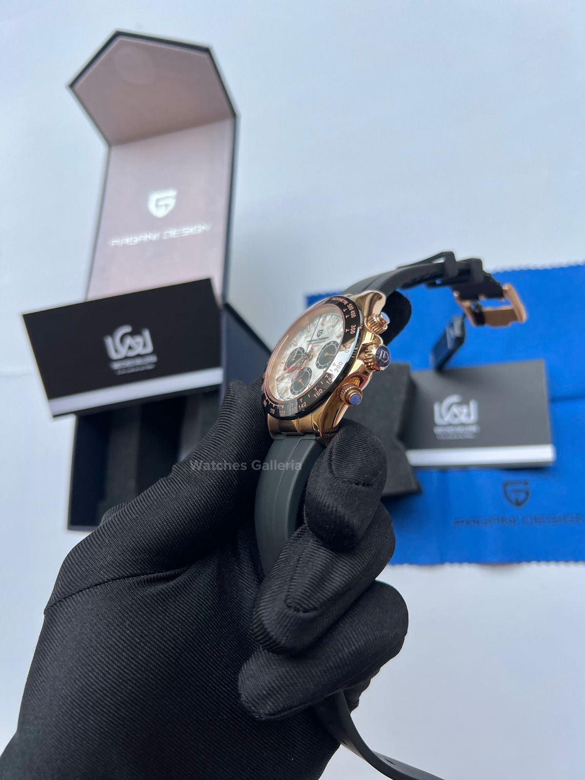 Pagani Design Daytona Quartz Watch (Rose Gold Meteorite) PD1664 Watches Galleria