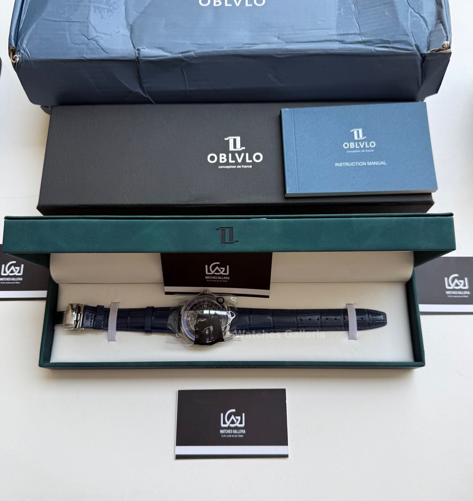 Oblvlo Grand Complications Calestial Automatic (Blue/Silver) oblvloGC Watches Galleria