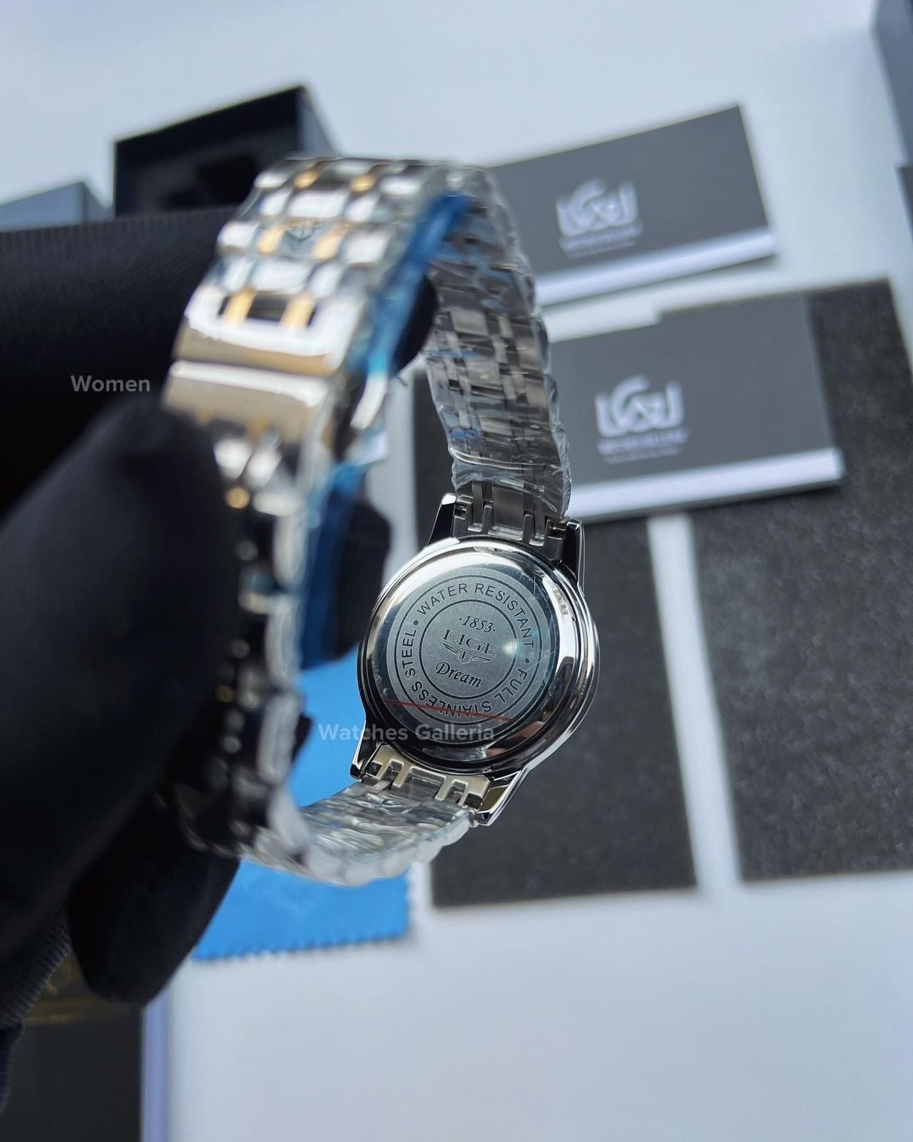 Lige Date Day Couple Watch (Silver/Gold) lige9846 lige 10007L