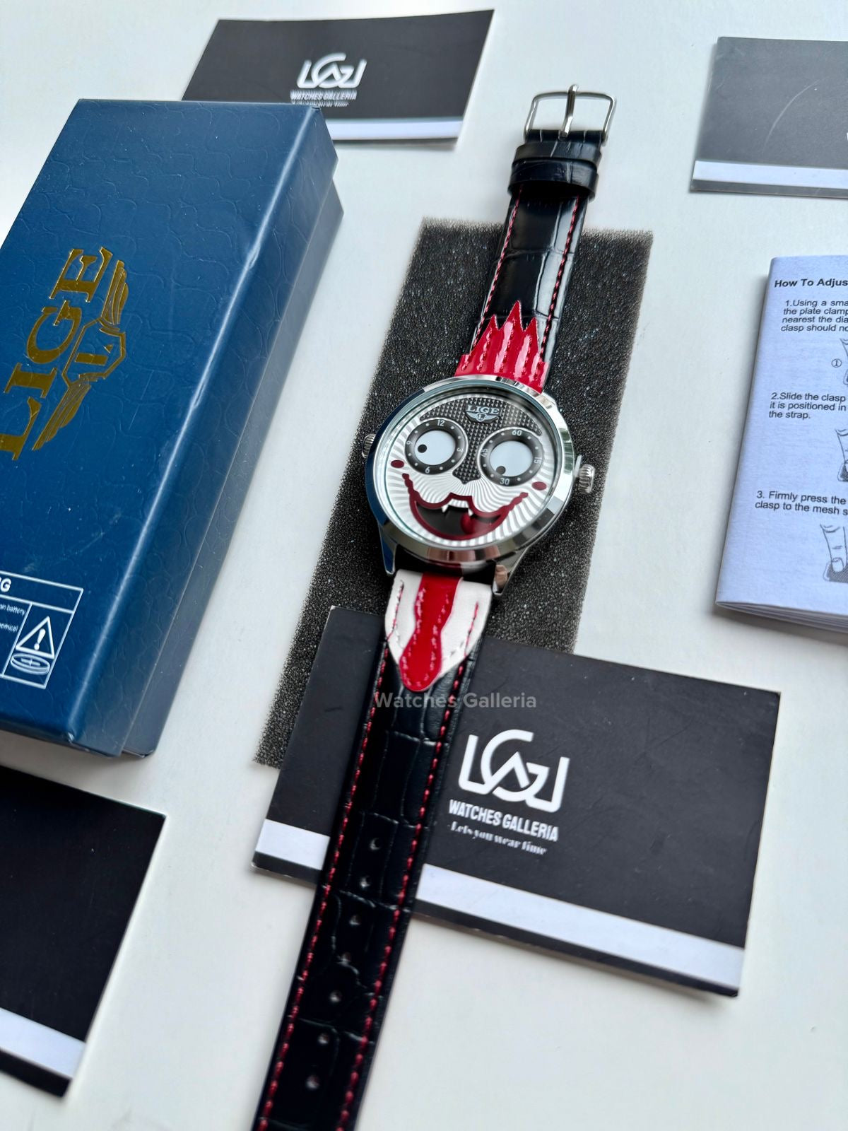 Lige Clown Watch Quartz (Red/Silver) LG89160 Watches Galleria
