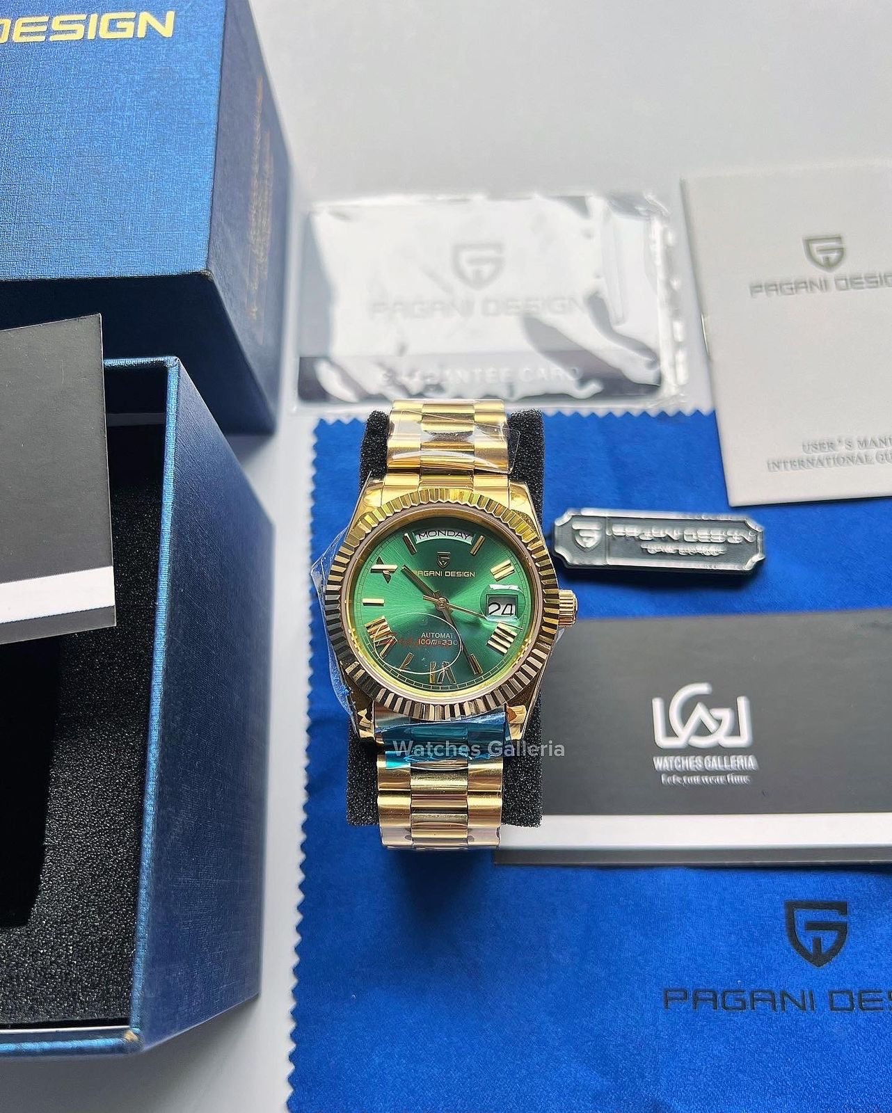 Pagani Design Date Day 36mm Automatic (Gold Green) PD1752