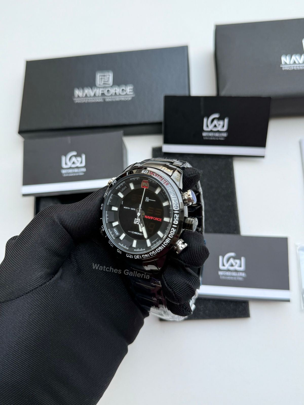 Naviforce Dual Analog and Digital Watch (Black) NF9093M Watches Galleria