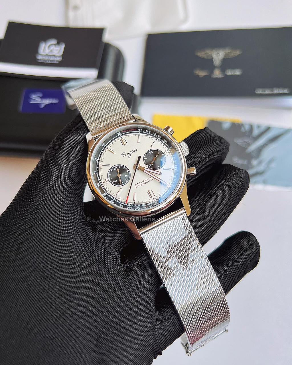 Sugess Panda Chronograph Manual Wind (White) ST1901