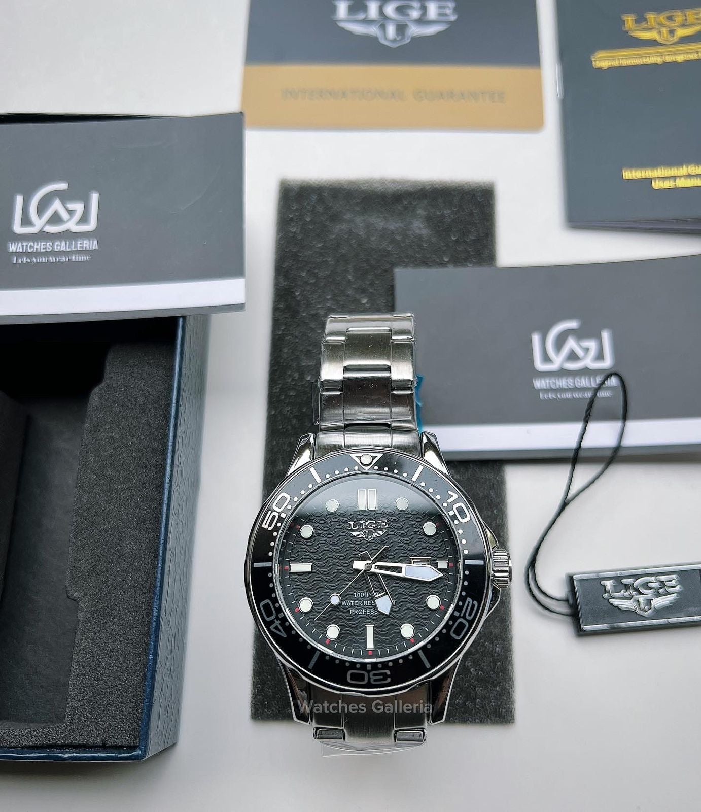 Lige Sea Master Diver Quartz (Black) LG8936