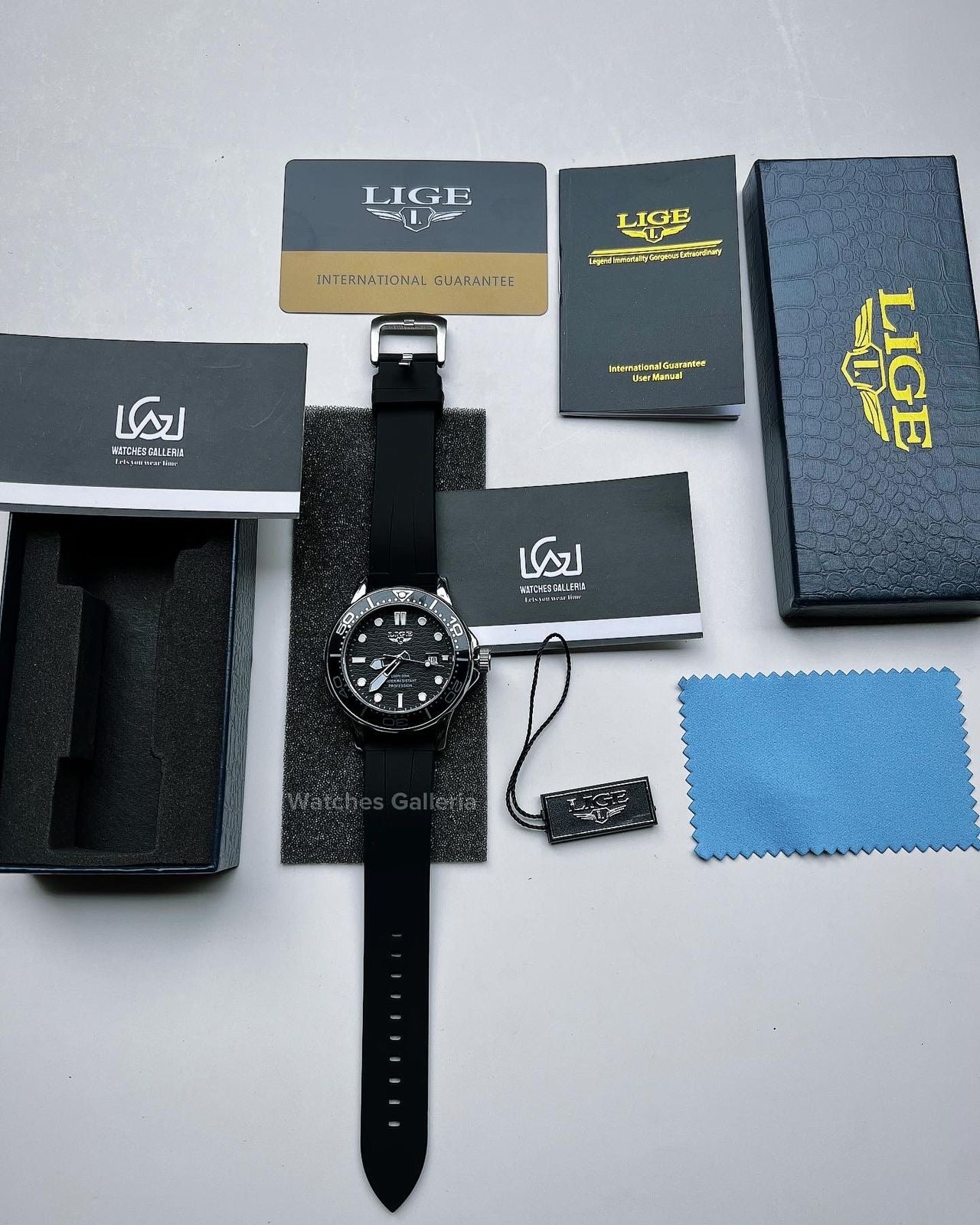 Lige Sea Master Diver Quartz (Black) LG8963
