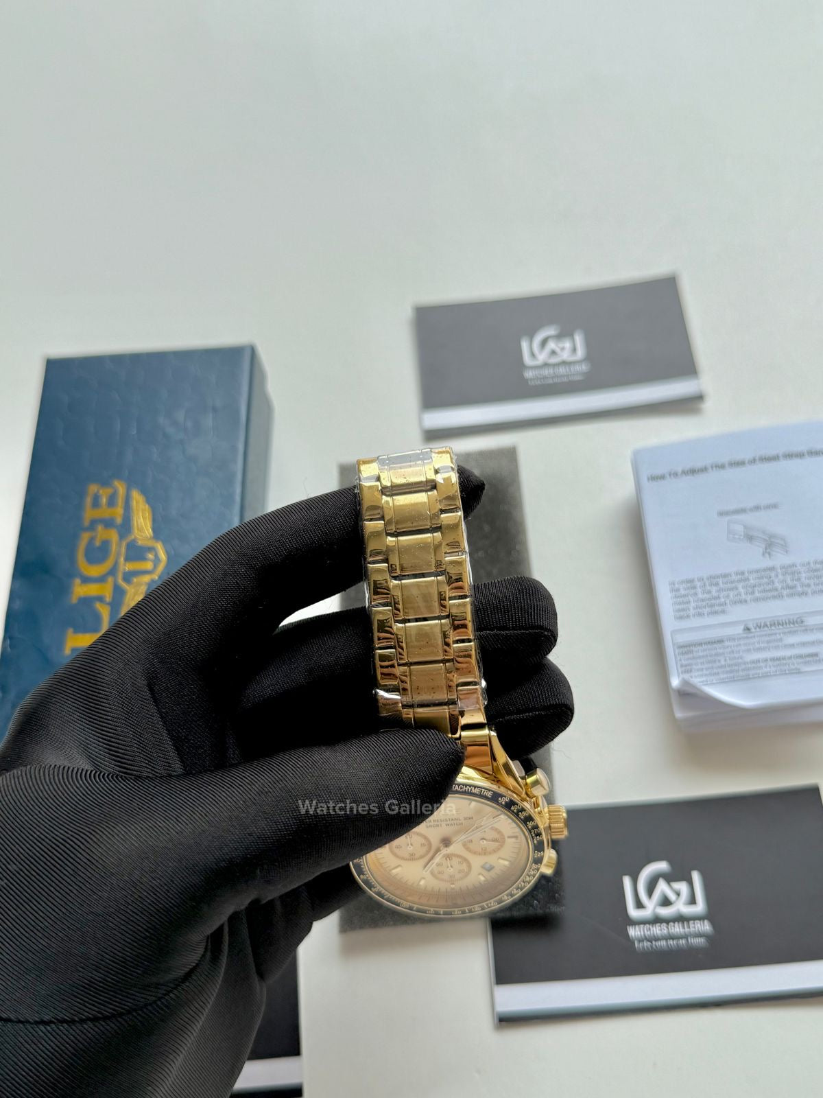 Lige Speedmaster Quartz (Gold/Black) lige89137 Watches Galleria