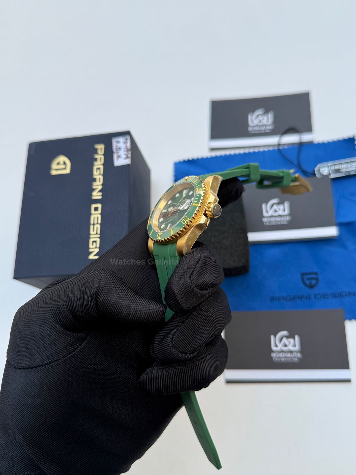 Pagani Design Submariner Hulk Gold Automatic (Silicon Straps Edition) PD1661 Watches Galleria
