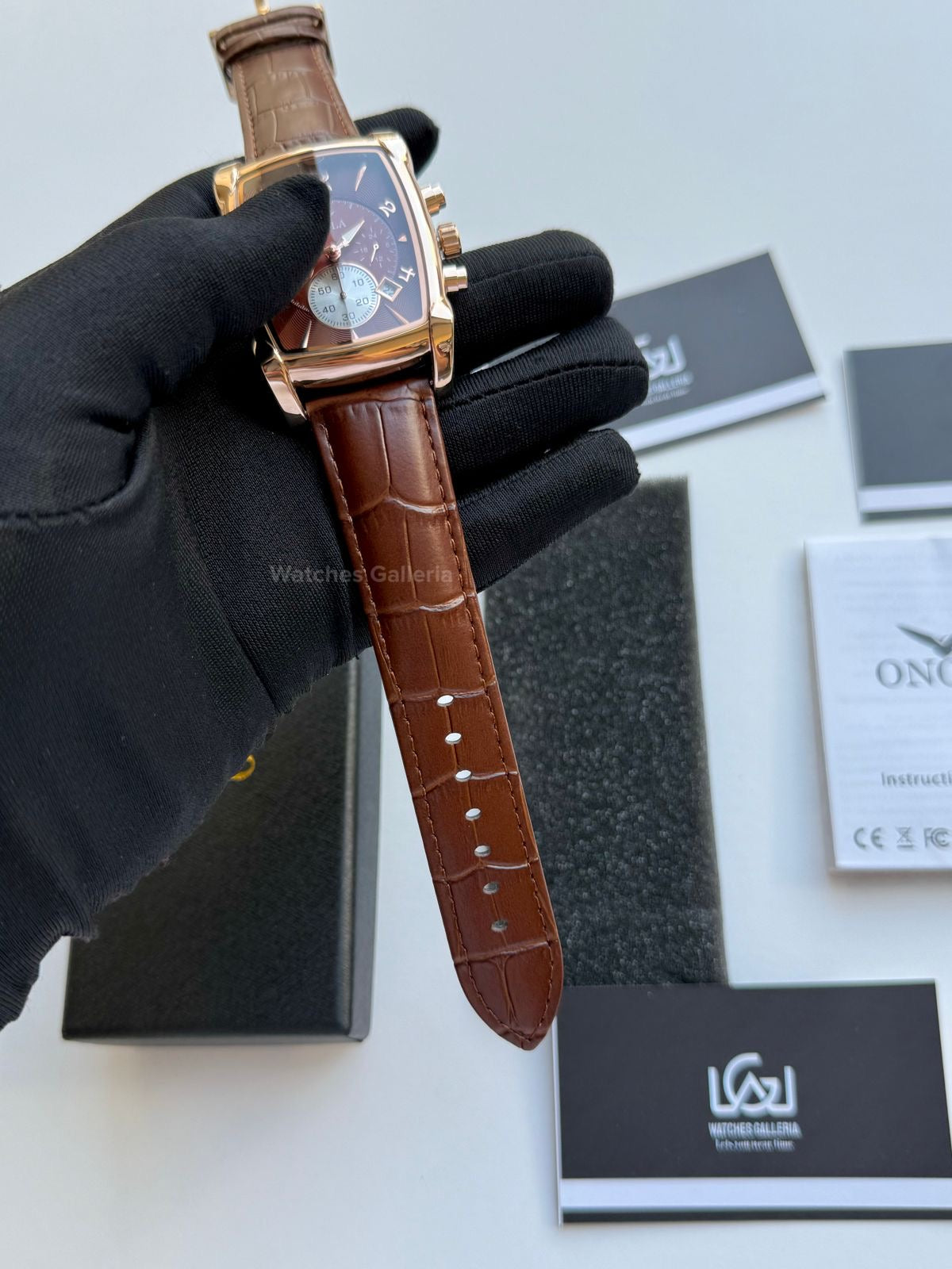 Onola Square Chronograph Quartz (Brown) ON6818 Watches Galleria