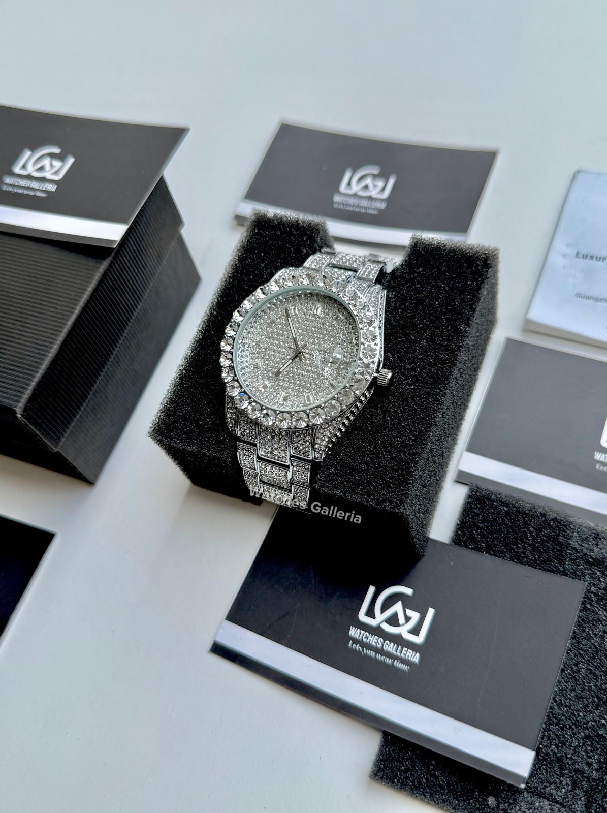 Miss Fox Iced Out Royal Oak Quartz (Silver) MFV332 Watches Galleria