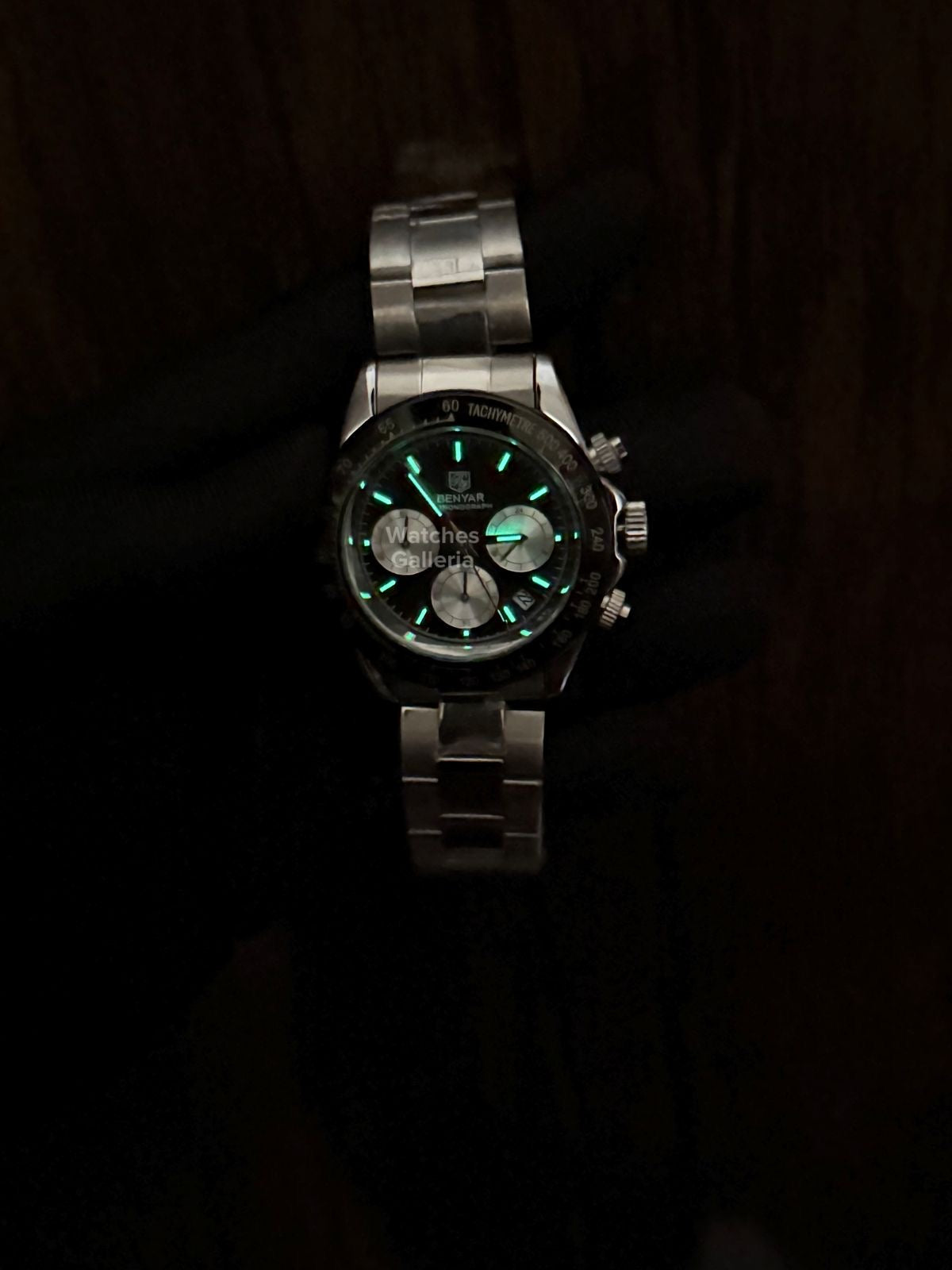 Benyar Daytona Chronograp Quartz (Black Silver) BY5169 Watches Galleria