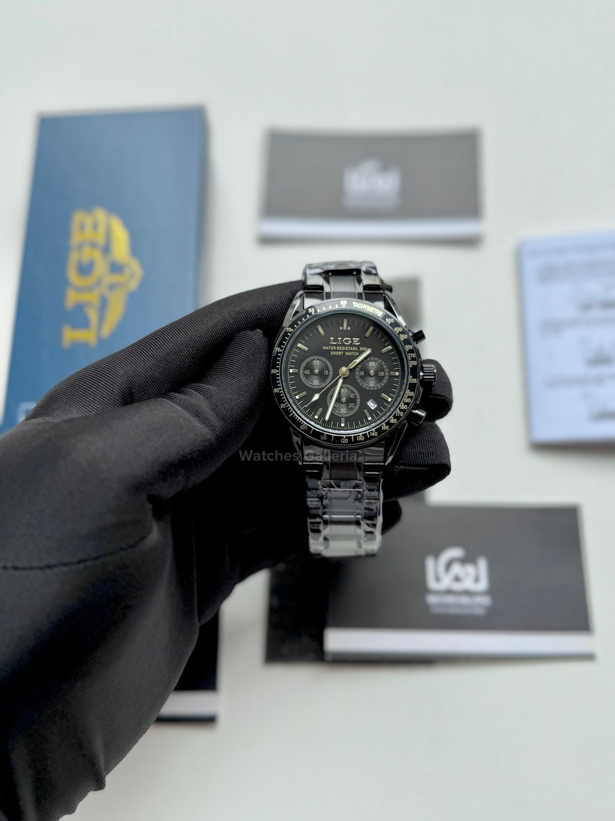 Lige Speedmaster Quartz (Black) lige89137 Watches Galleria