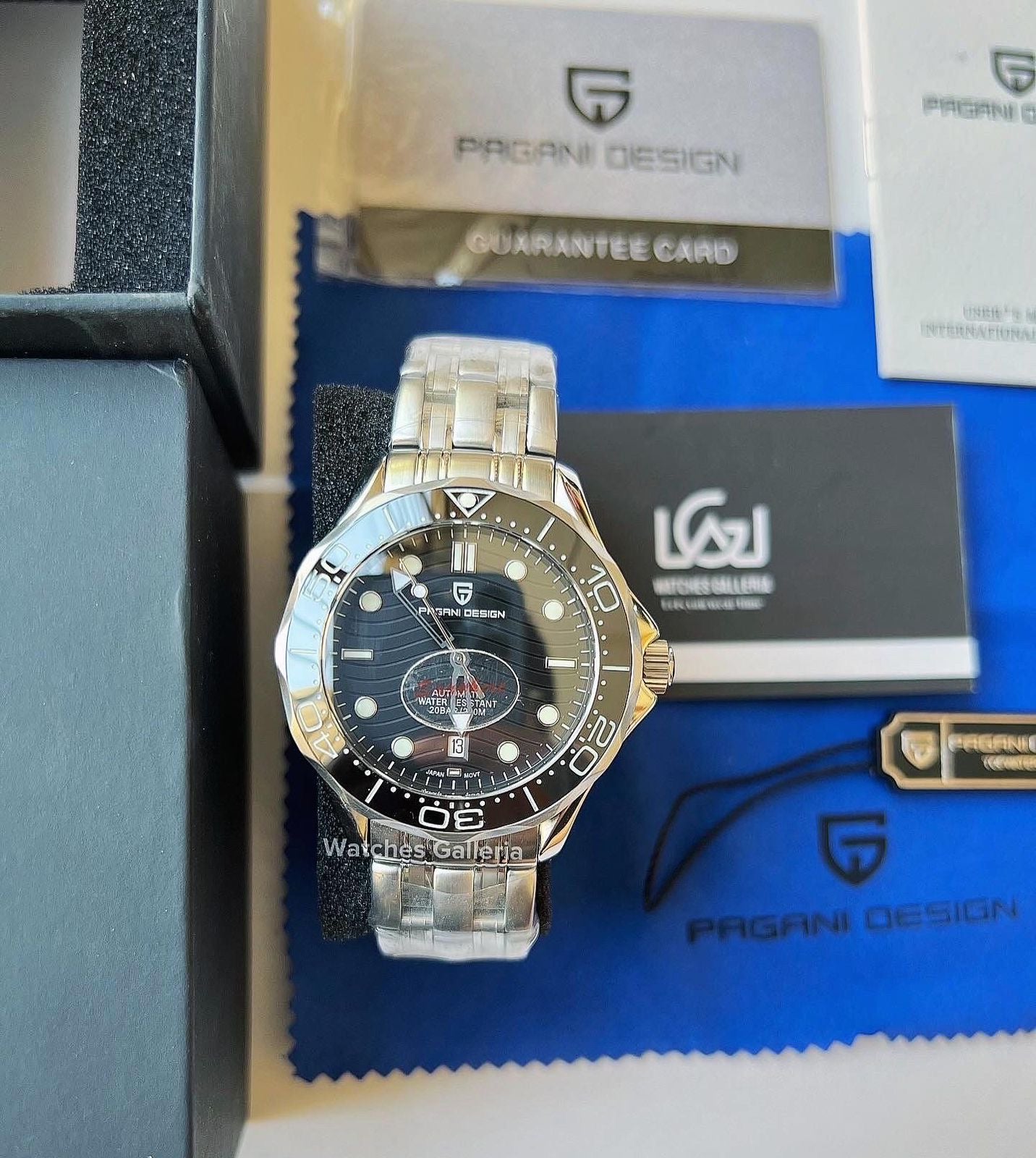 Pagani Design Seamaster Diver (Black) PD1685 Watches Galleria