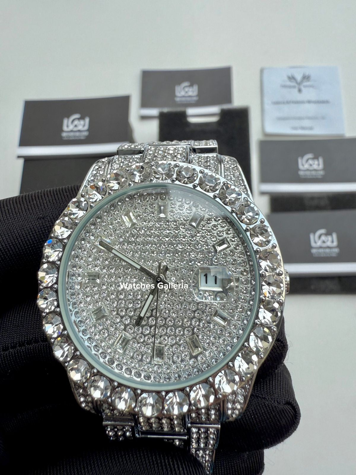 Miss Fox Iced Out Royal Oak Quartz (Silver) MFV332 Watches Galleria