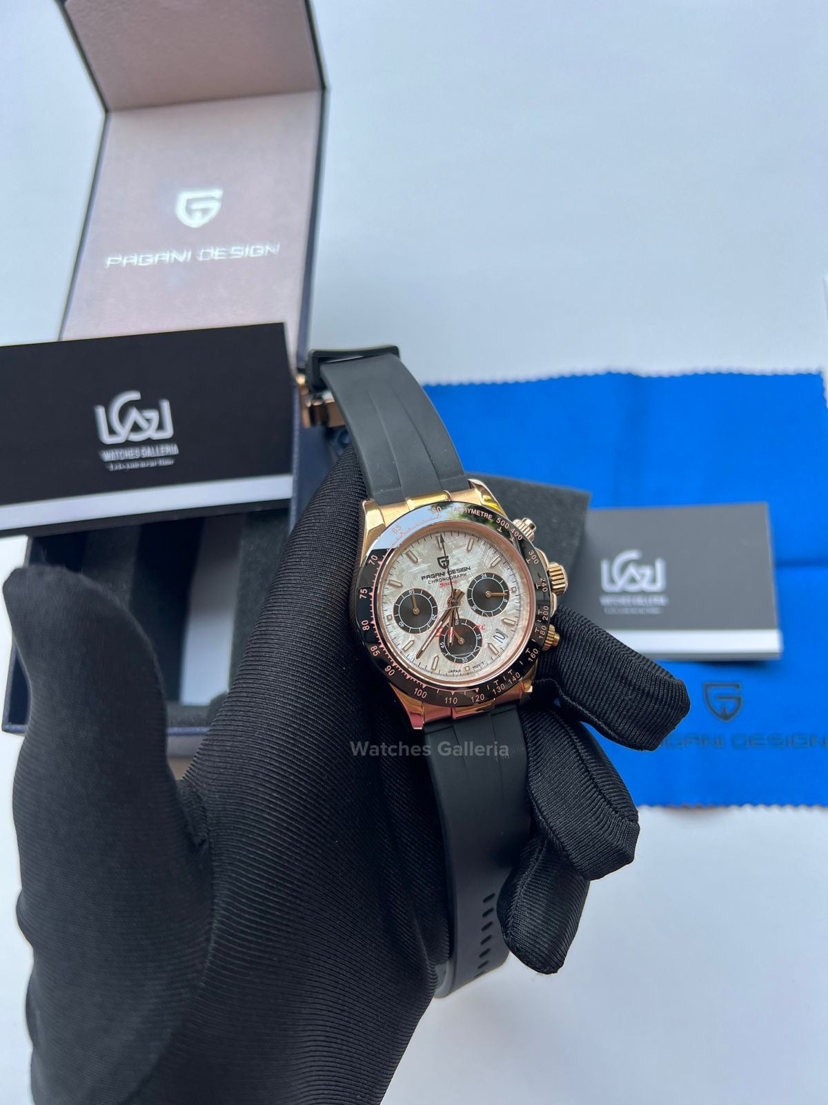 Pagani Design Daytona Quartz Watch (Rose Gold Meteorite) PD1664 Watches Galleria
