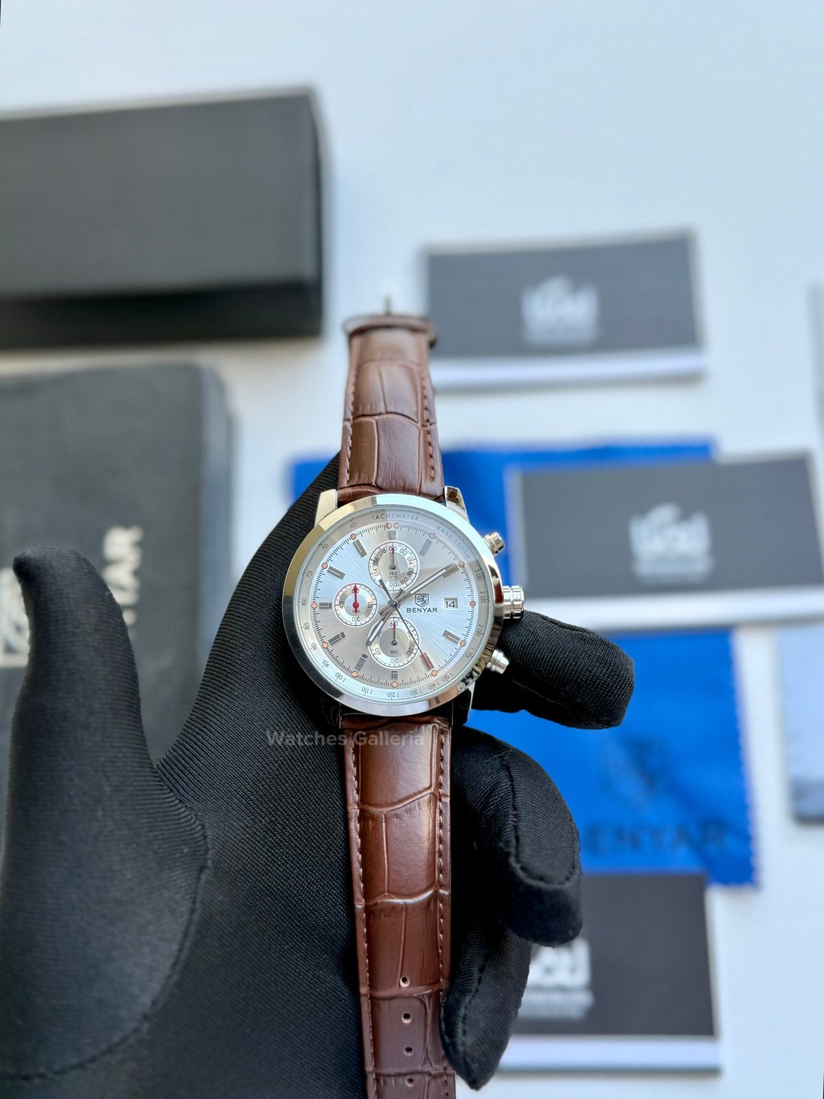 Benyar Classic Chronograph Quartz (Brown ~ Silver) BY5102 Watches Galleria