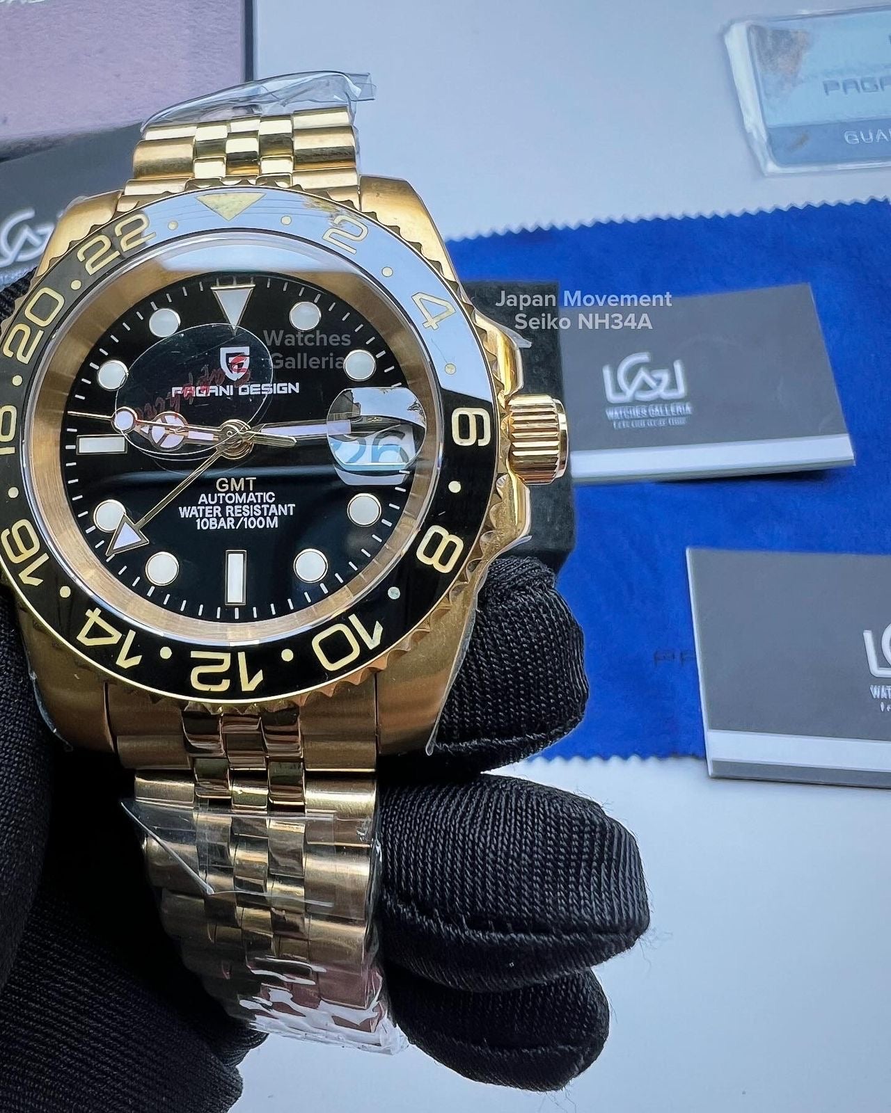 Pagani Design GMT Master II V5 Automatic Seiko NH34A (Full Gold) PD1662A âDISCONTINUEDâ