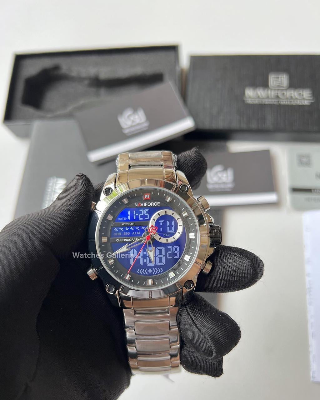 Naviforce Dual Display Quartz Watch (Silver) NF9163