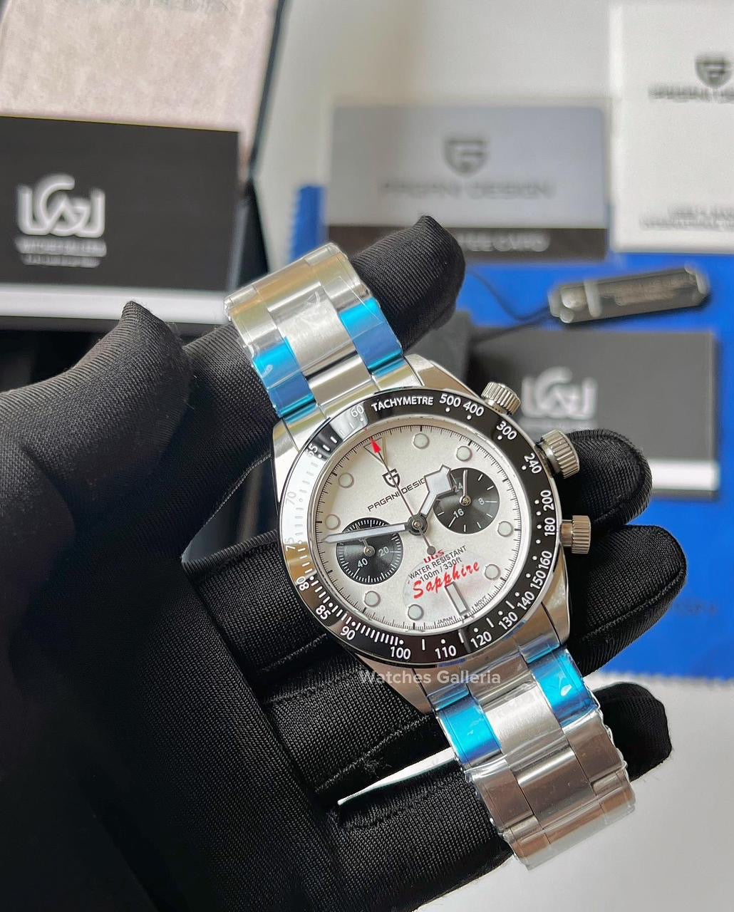 Pagani Design Black Bay Chronograph Quartz (White) PD1718