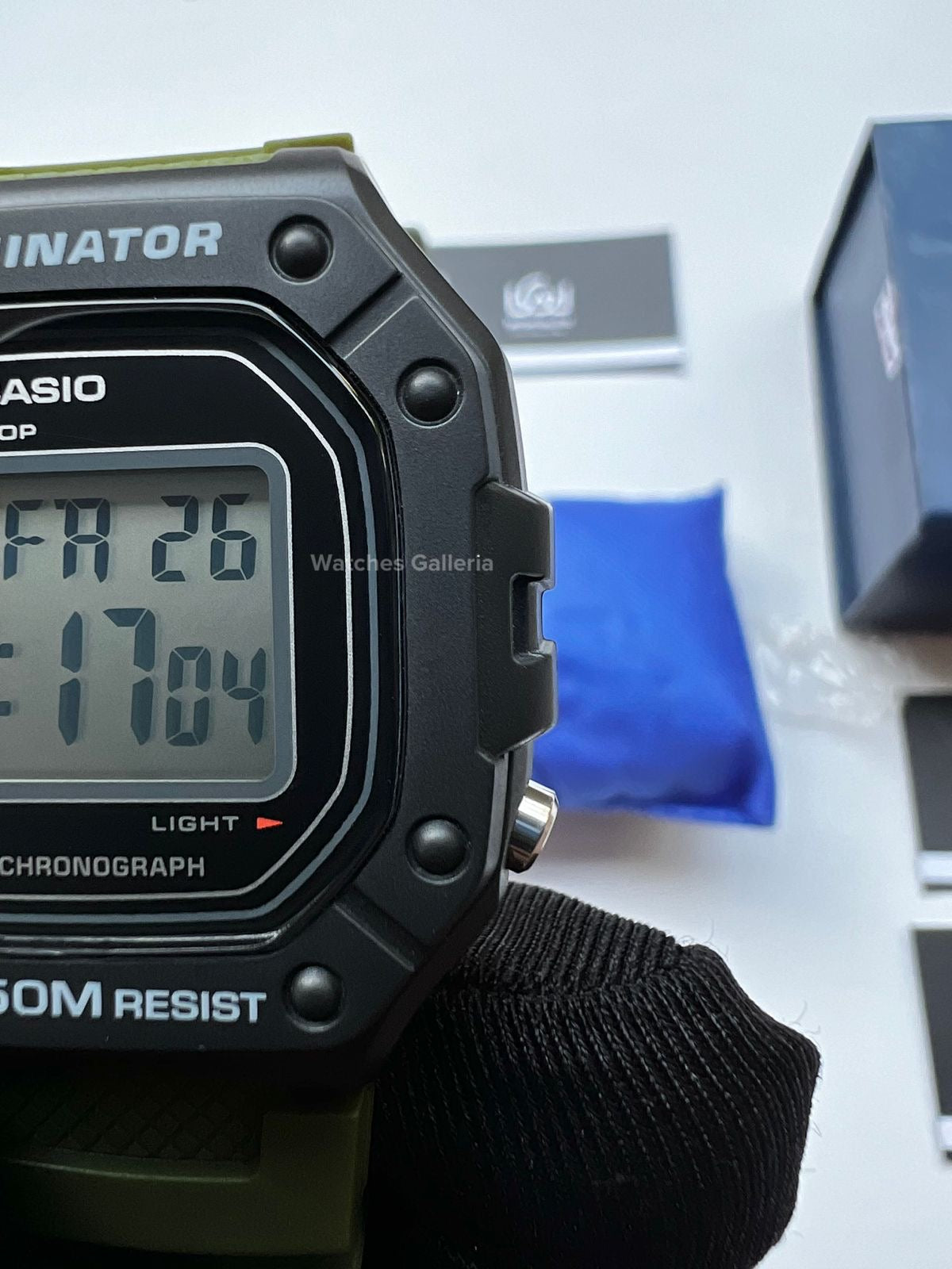 Casio Sports Digital Watch Green (White Display) W218H Watches Galleria