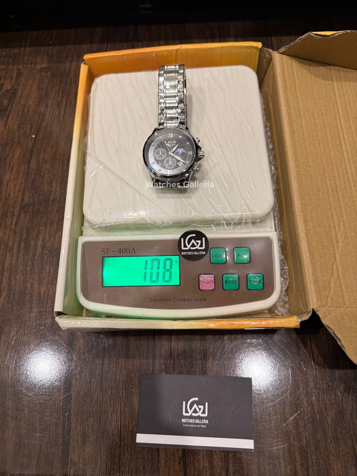 Lige Moonphase Chronograph Quartz (Black) lige89146 Watches Galleria