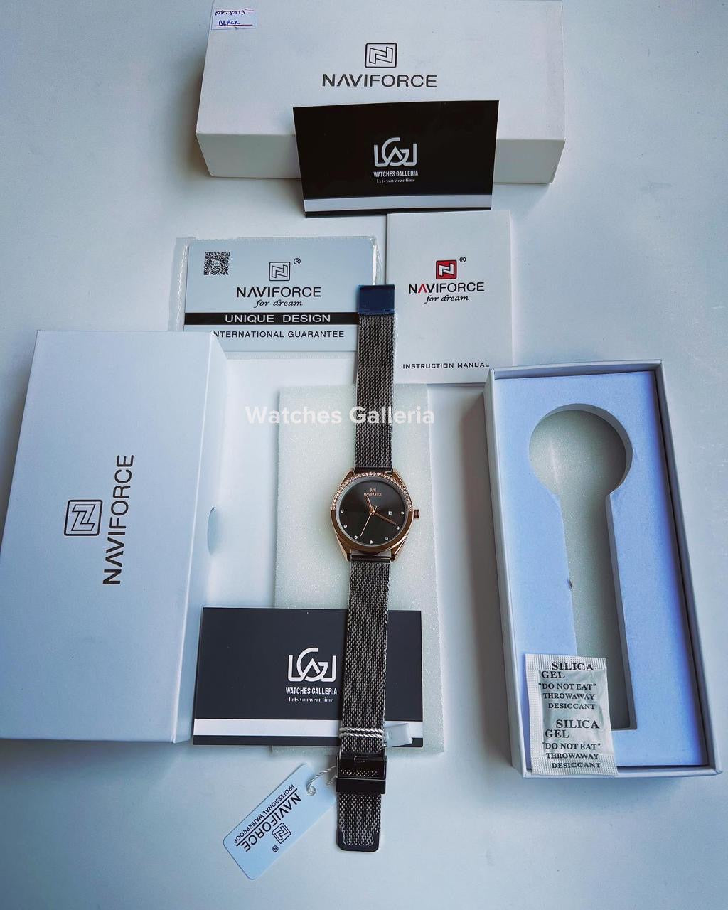 Naviforce ladies Watch Quartz (Black Gold) NF5015