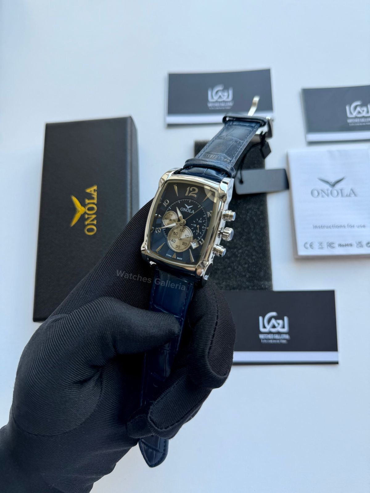 Onola Square Chronograph Quartz (Blue) ON6818 Watches Galleria