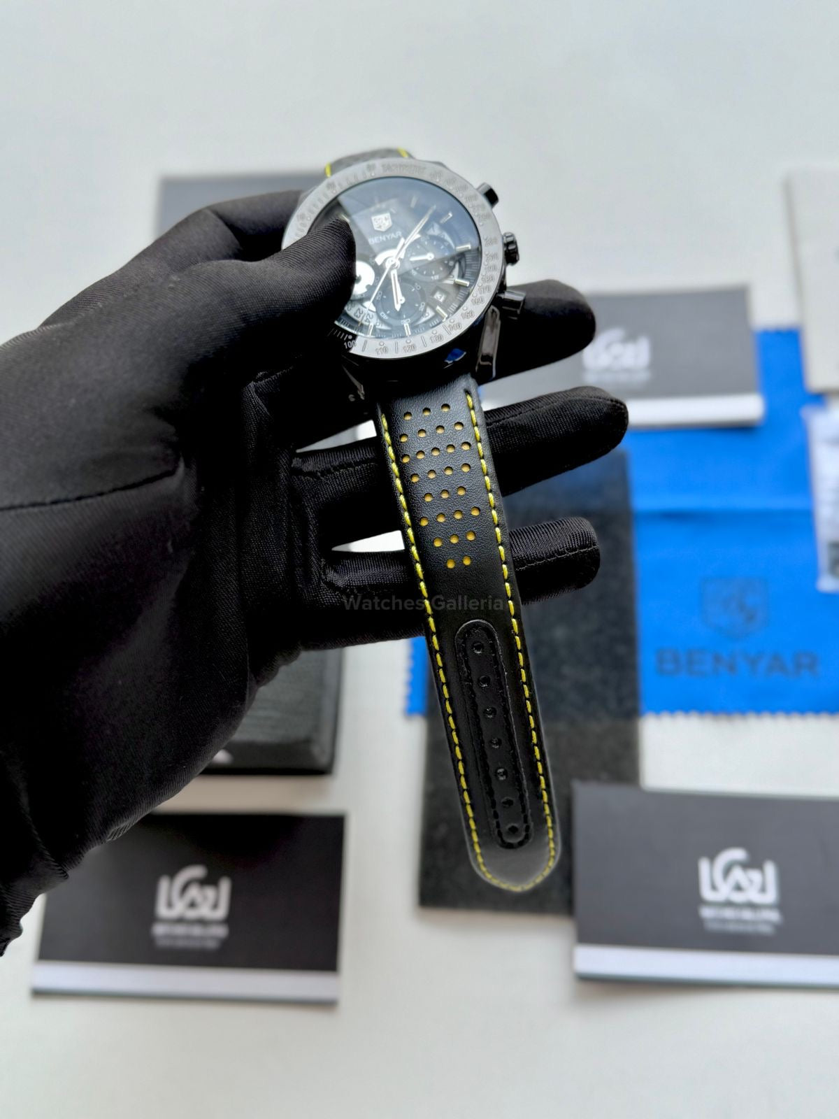 Benyar Dark Side of the Moon Apollo 8 Quartz (Black/Yellow) BY5120 Watches Galleria
