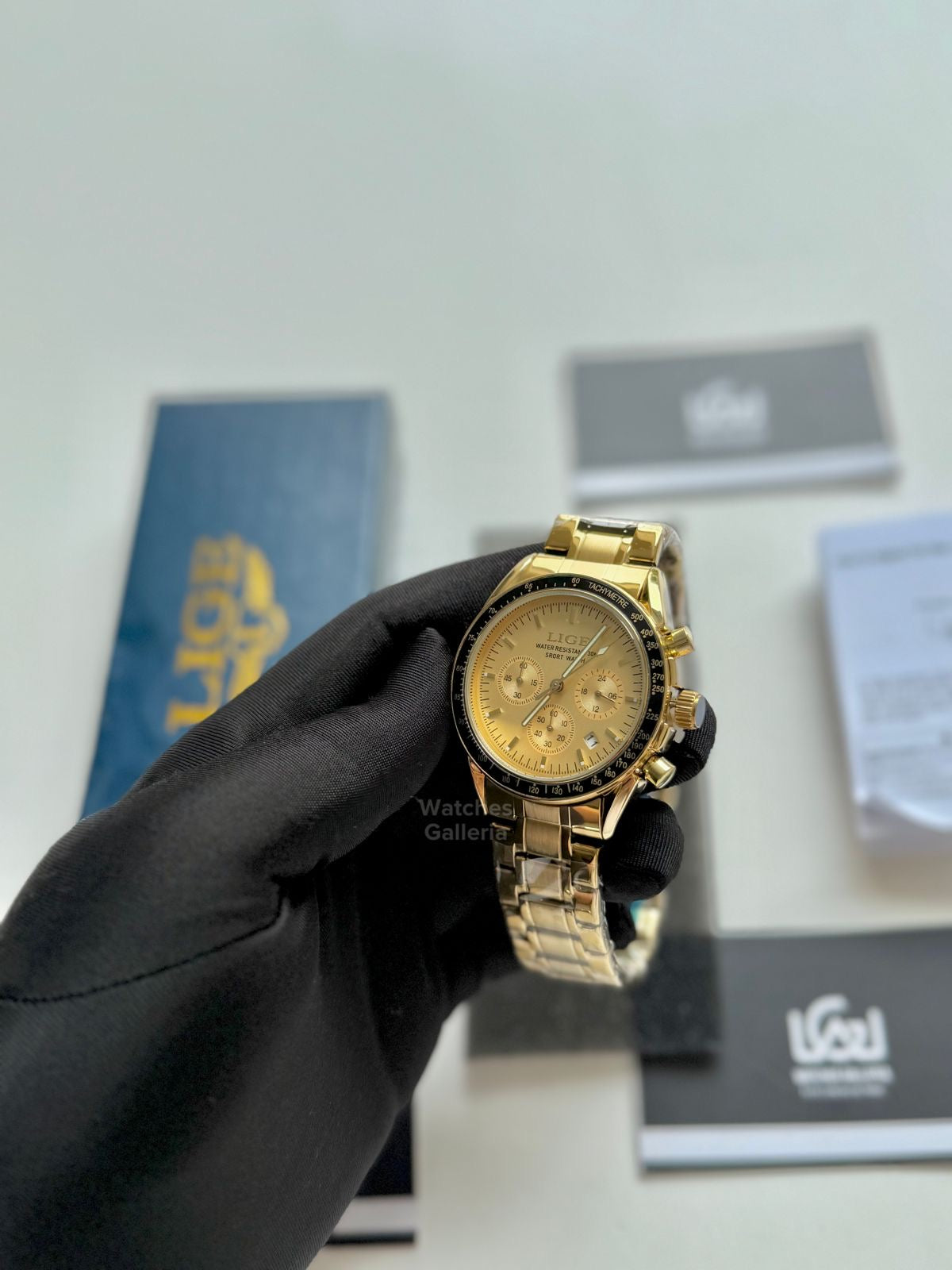 Lige Speedmaster Quartz (Gold/Black) lige89137 Watches Galleria