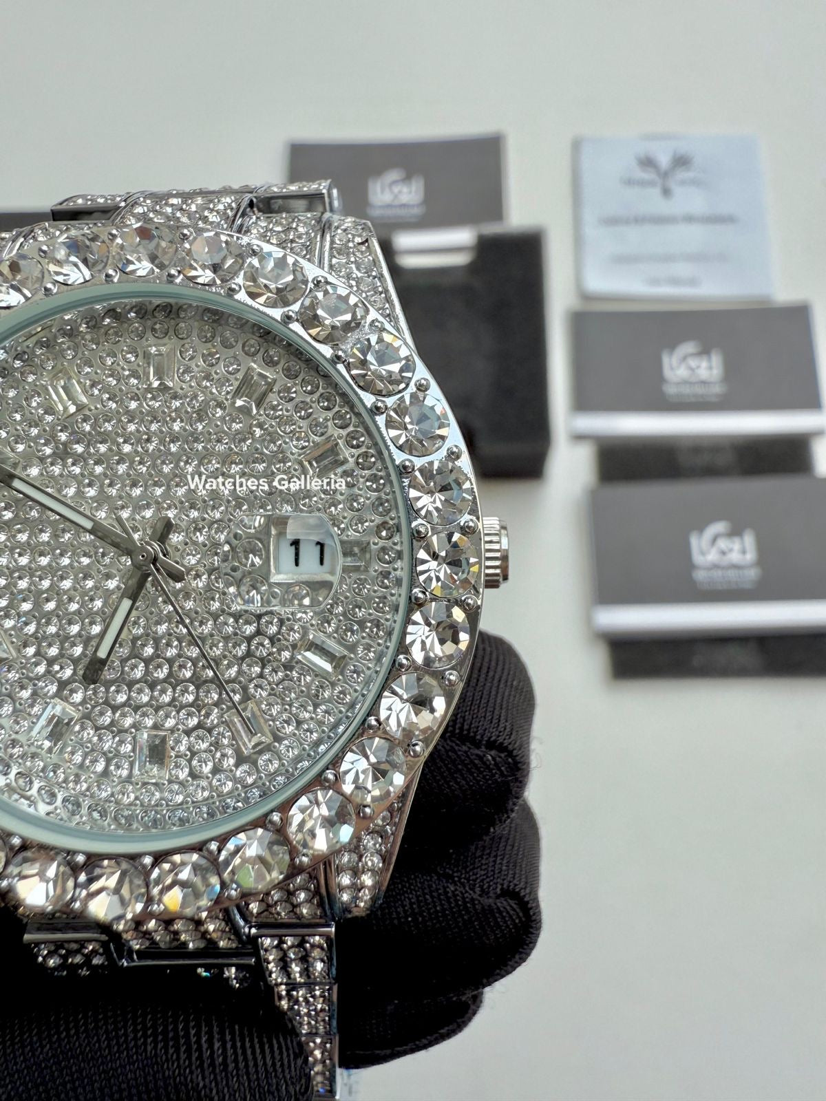 Miss Fox Iced Out Royal Oak Quartz (Silver) MFV332 Watches Galleria