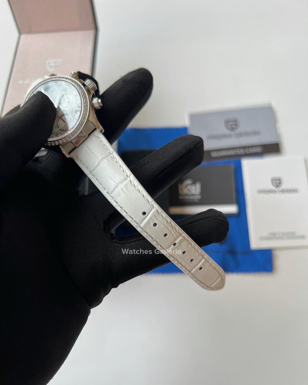 Pagani Design Daytona Stones Quartz Unisex (White) PD1730