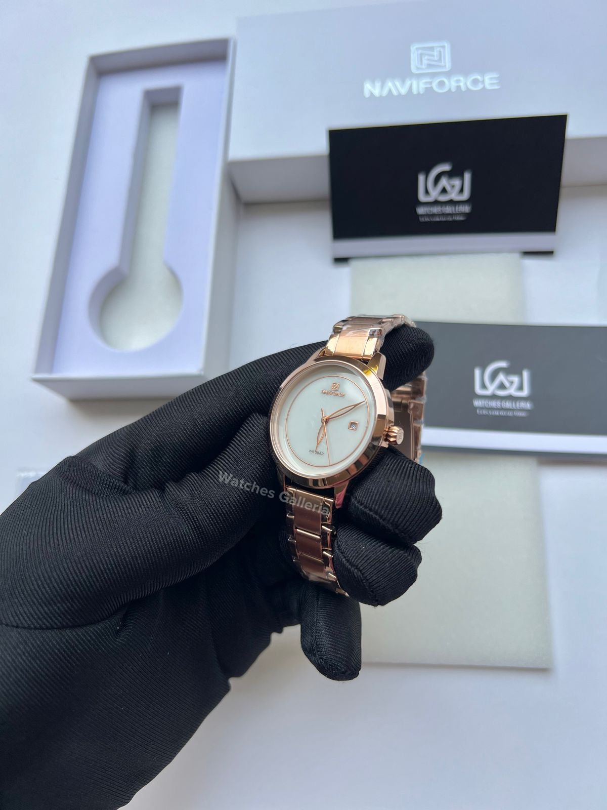Naviforce Ladies Date Just (Rose Gold) NF5008L Watches Galleria