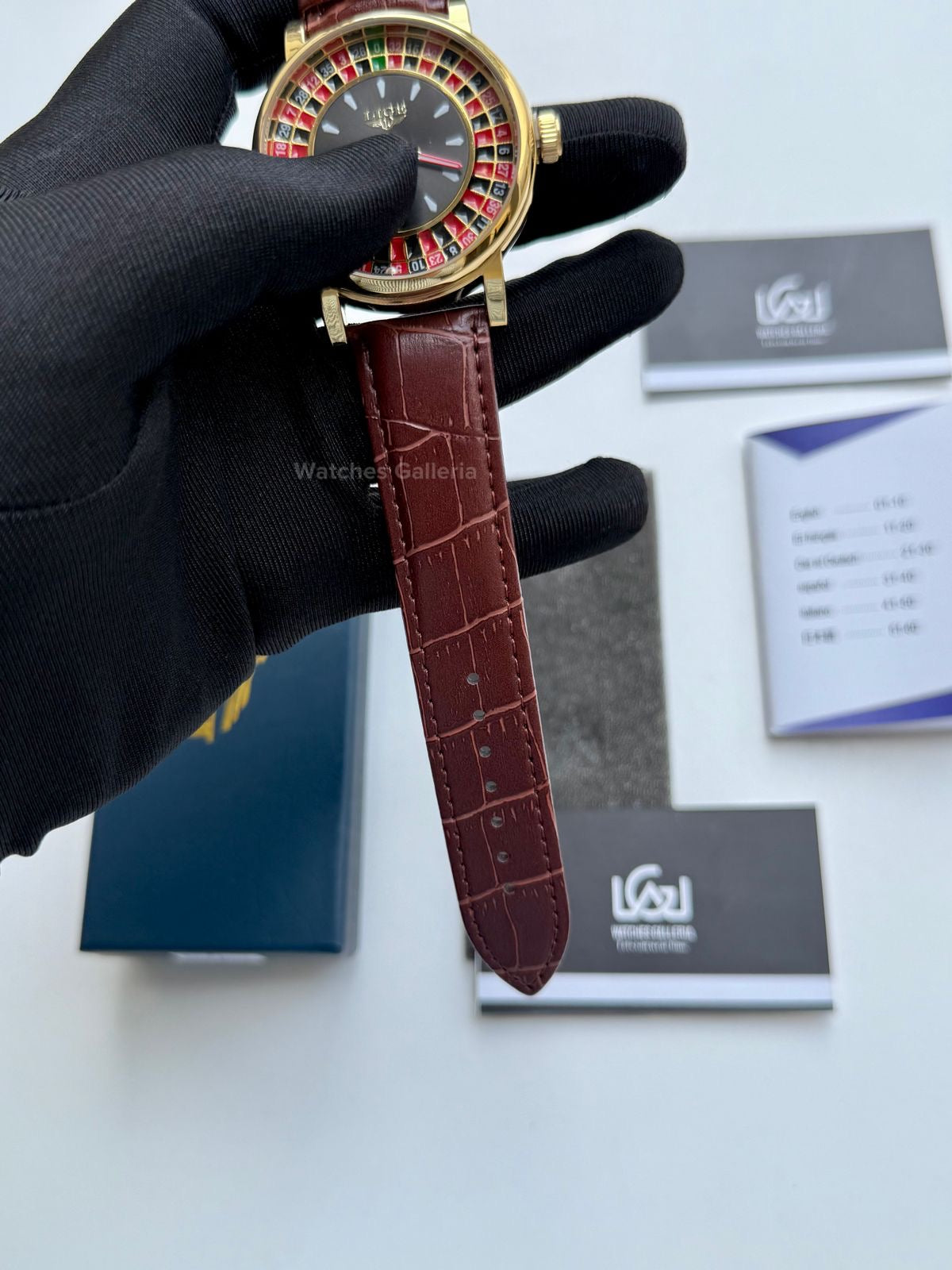 Lige Casino Watch Quartz (Brown-Yellow Gold) LG89161 Watches Galleria