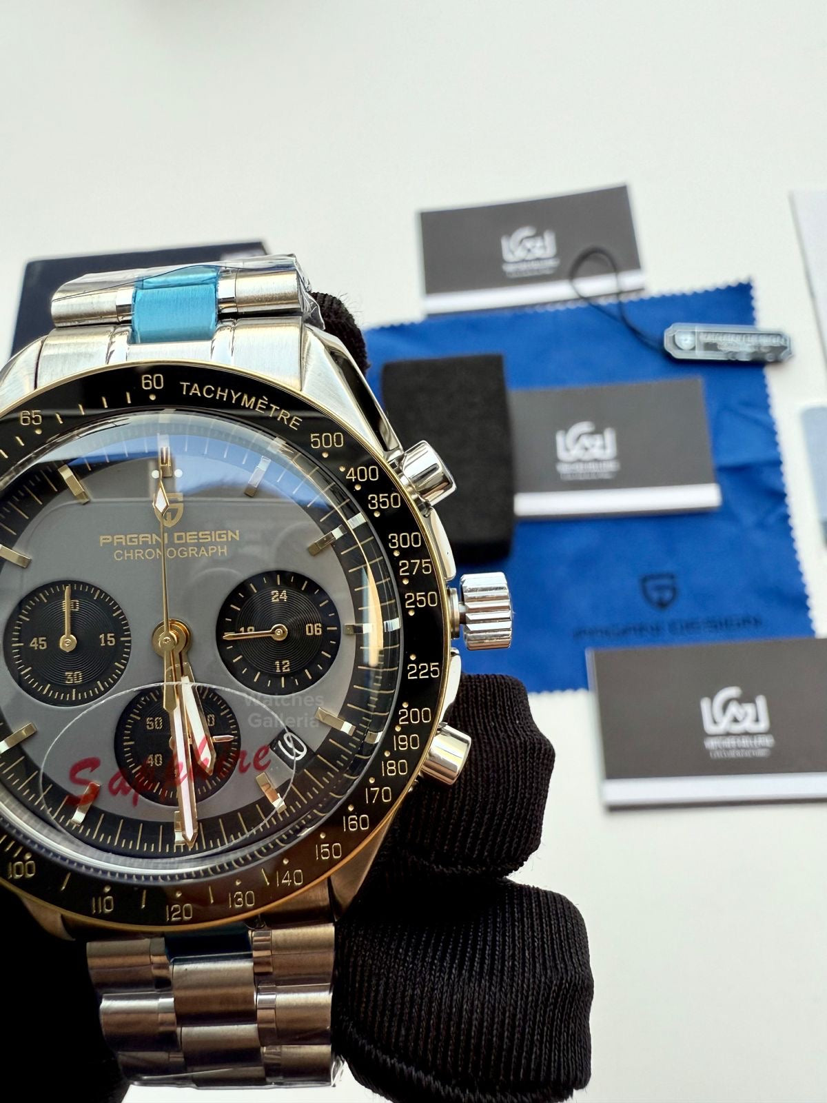 Pagani Design Speedmaster Moonwatch Quartz Black/Gold (V3) PD1701 Watches Galleria