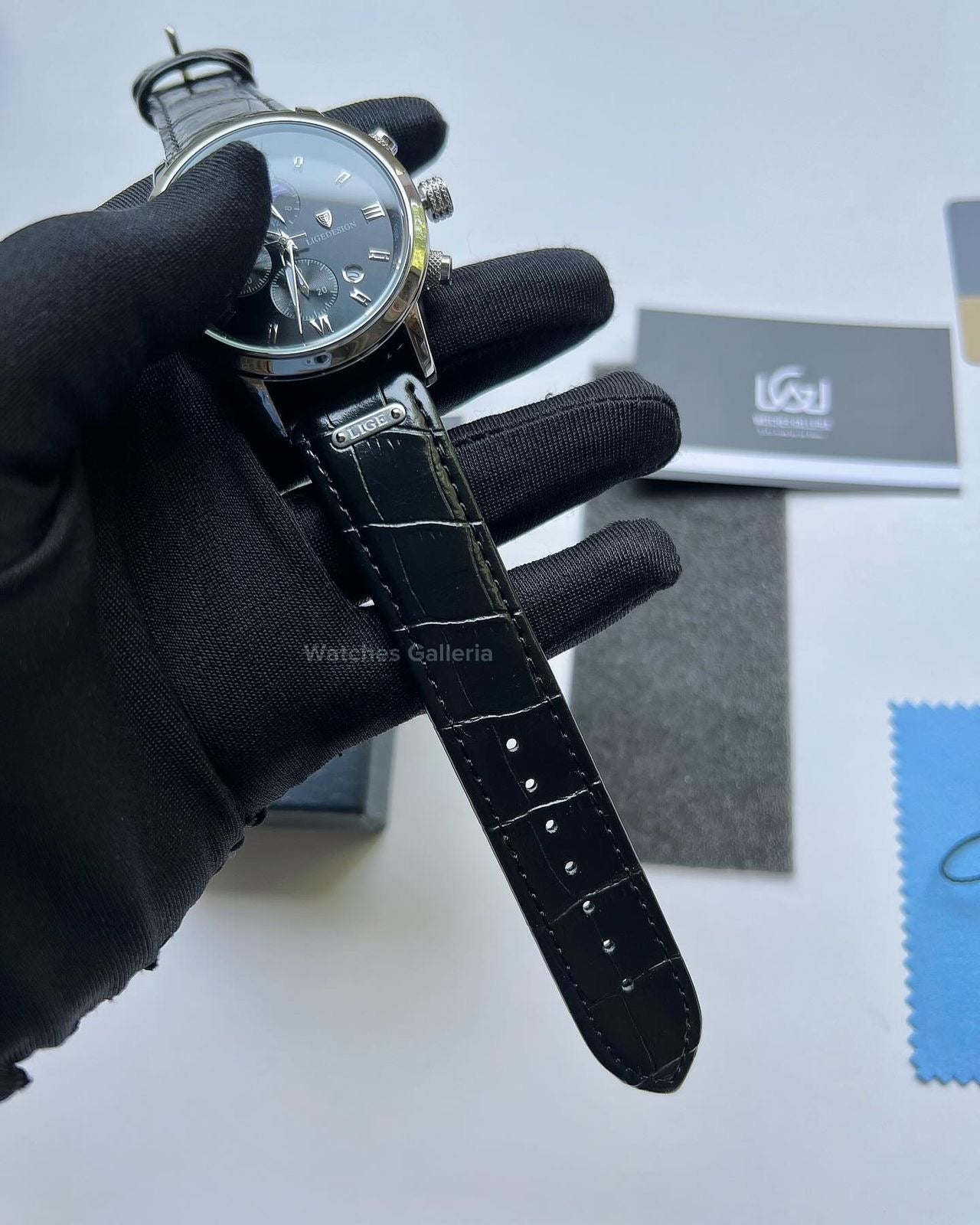 Lige Classic Moonphase (Black) LG8953 Watches Galleria