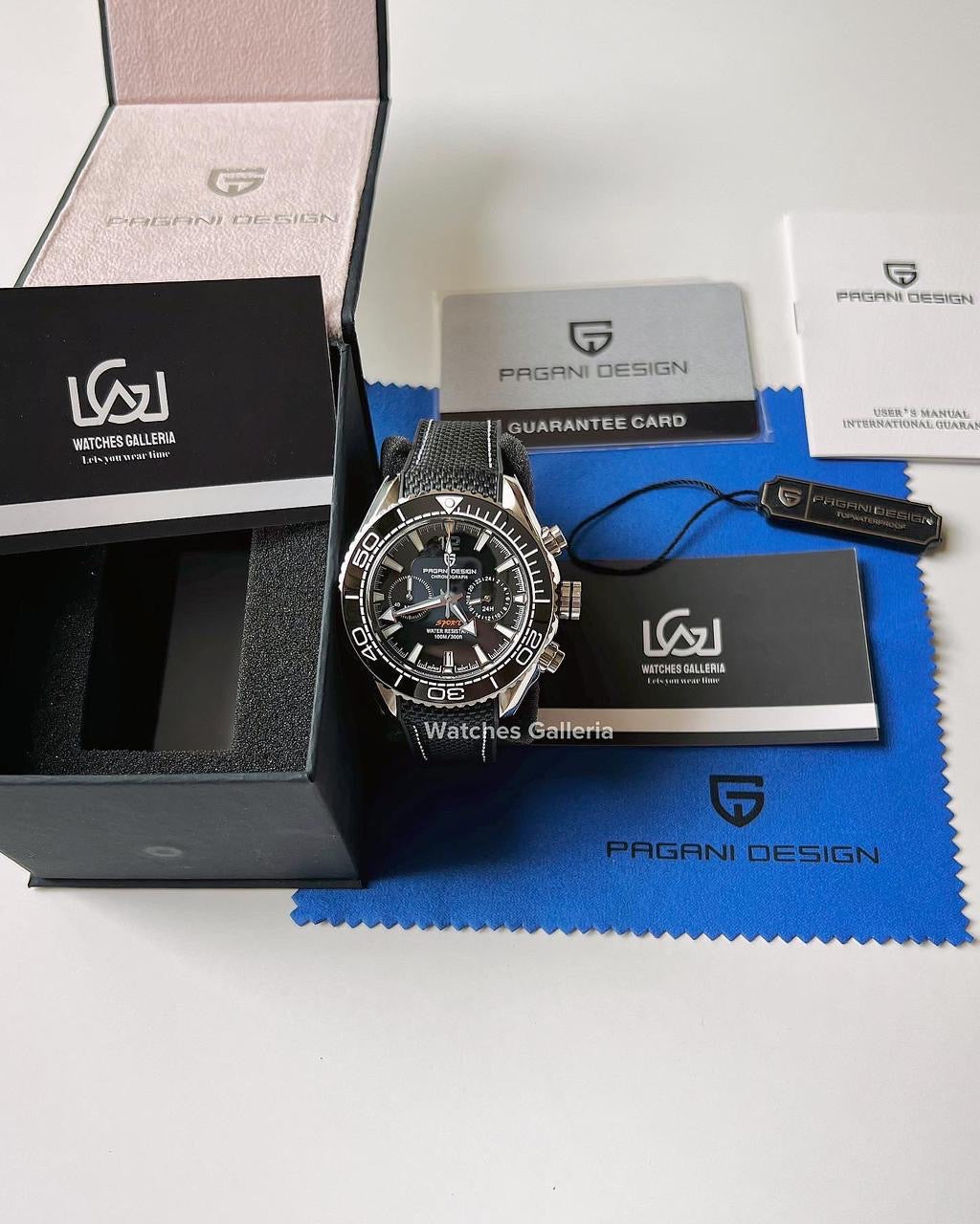 Pagani Design SeaMaster Planet Ocean Chronograph Quartz (Black) PD1711