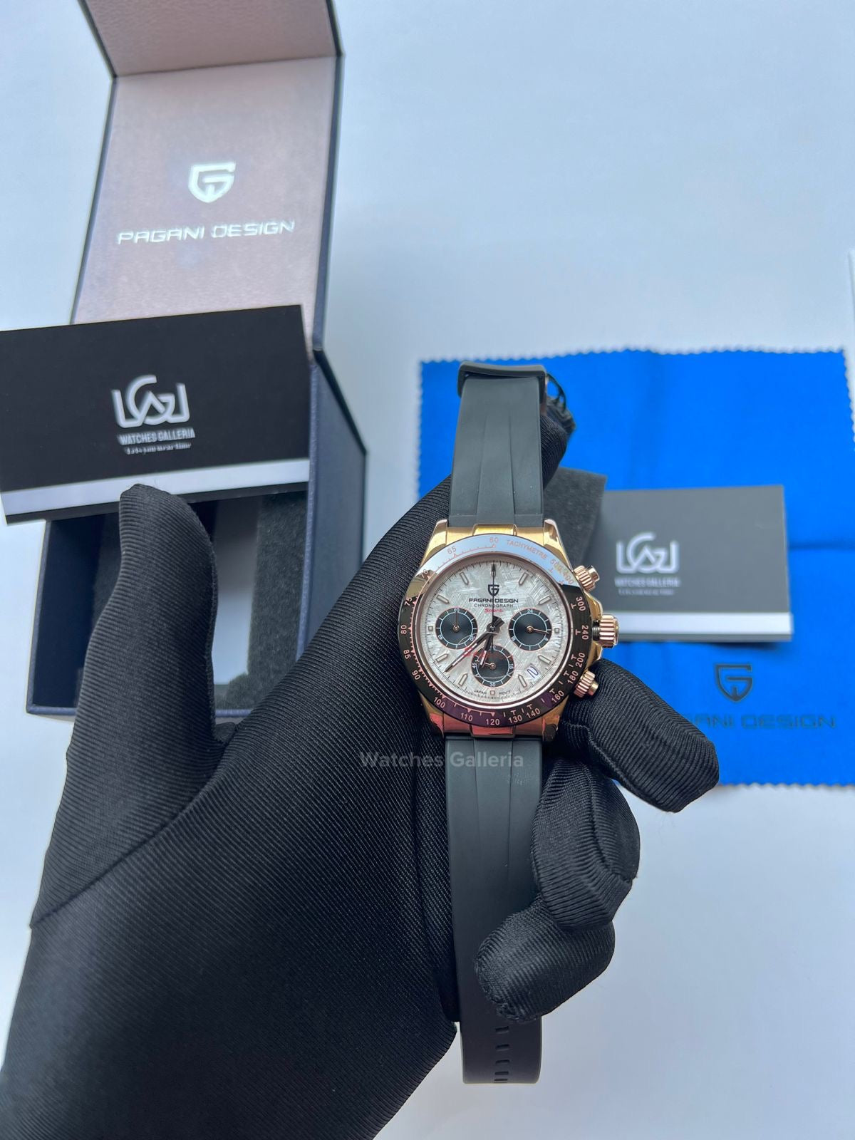Pagani Design Daytona Quartz Watch (Rose Gold Meteorite) PD1664 Watches Galleria