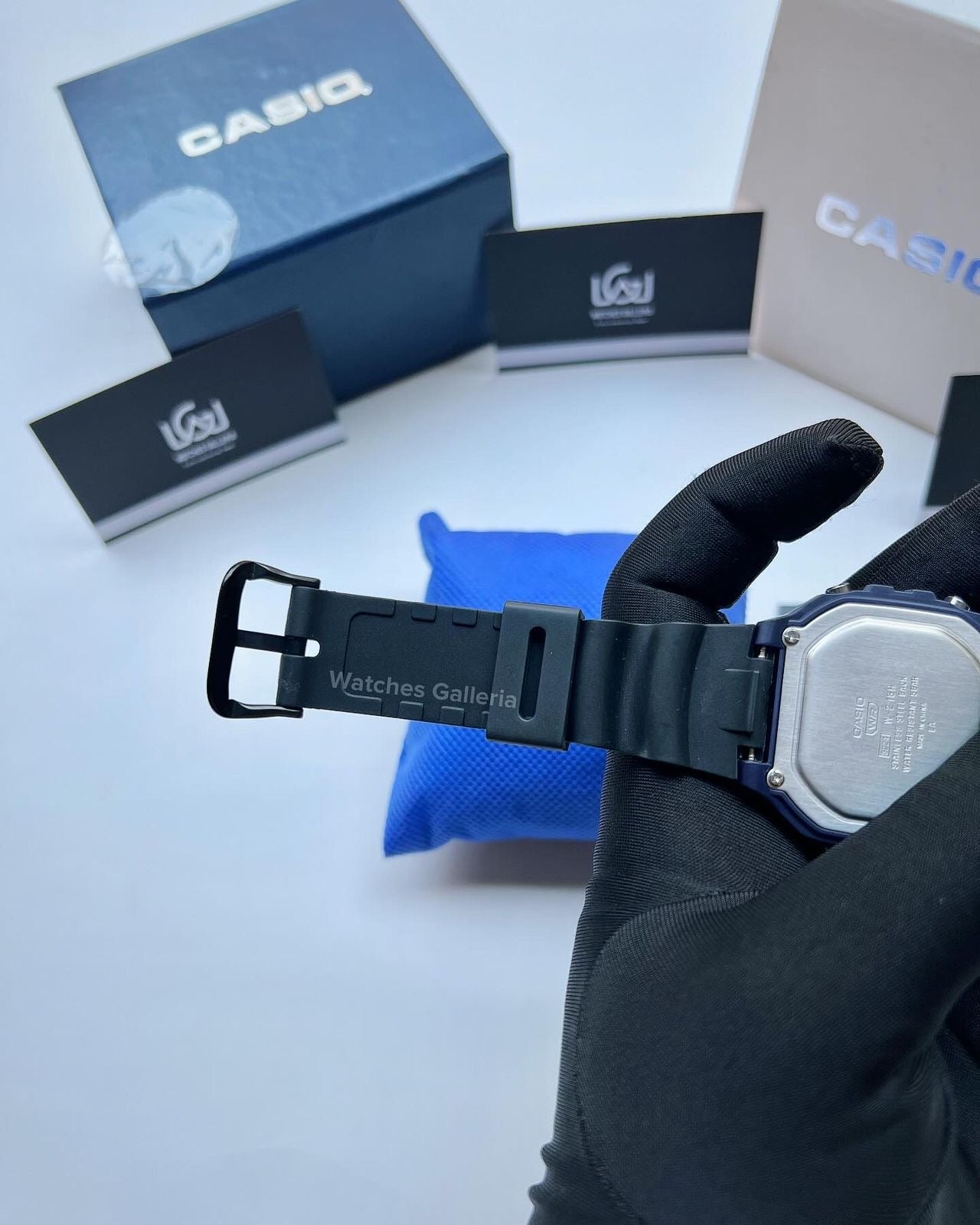 Casio Sports Digital Watch (Black Blue Limited Edition) W218H Watches Galleria