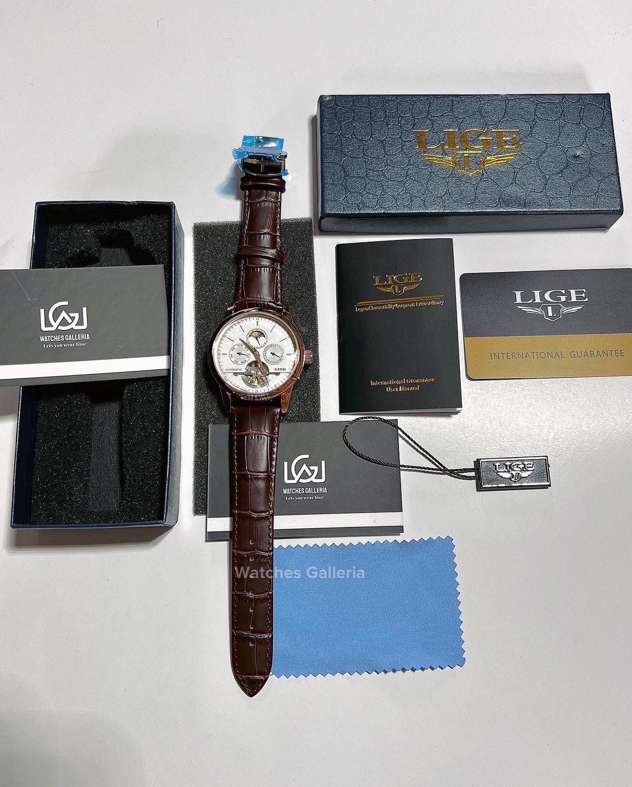 Lige Moonphase Automatic (Black Rose Gold) LIGE6828