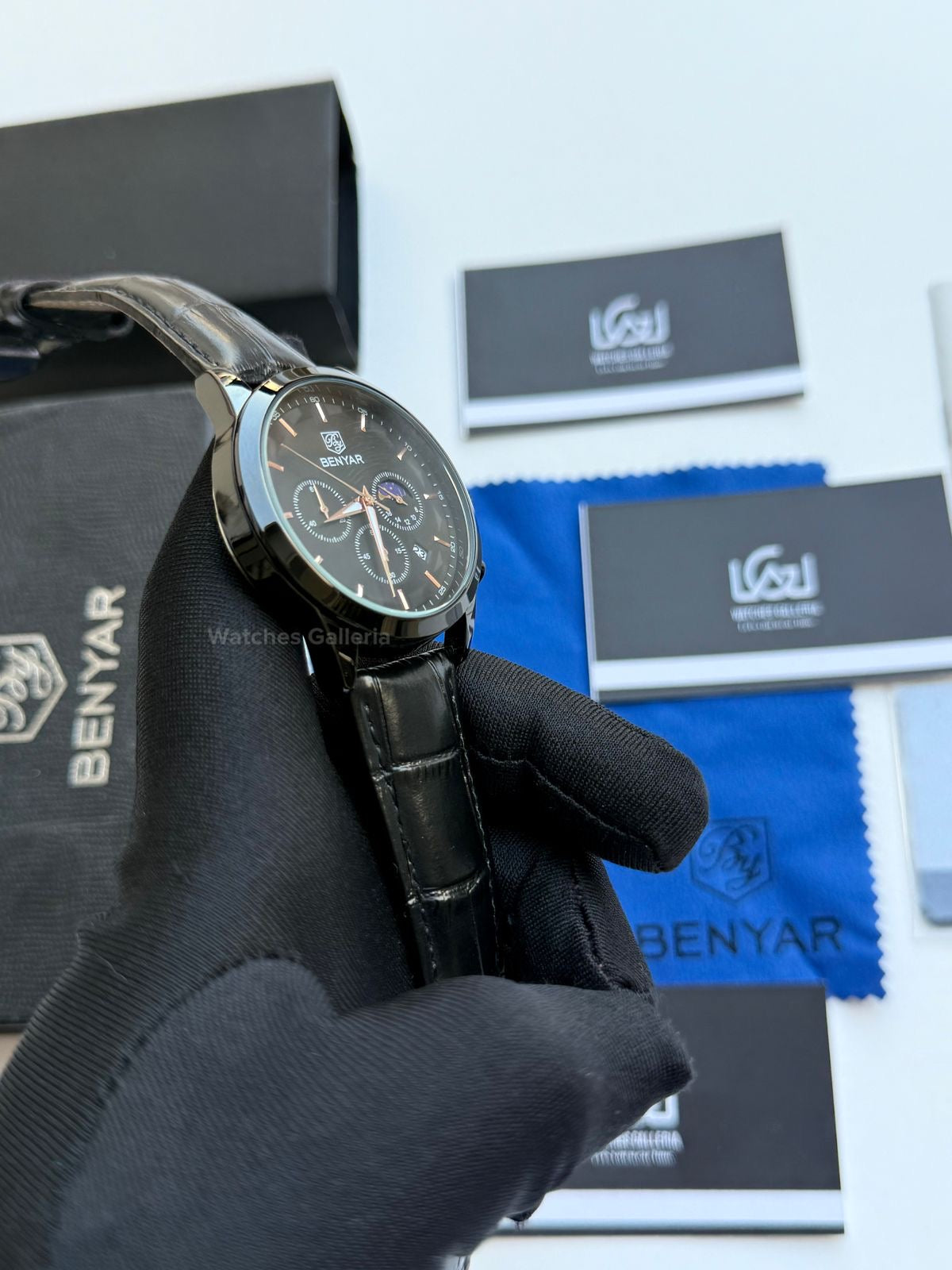 Benyar Chronograph Moonphase Quartz(Black) BY5160 Watches Galleria