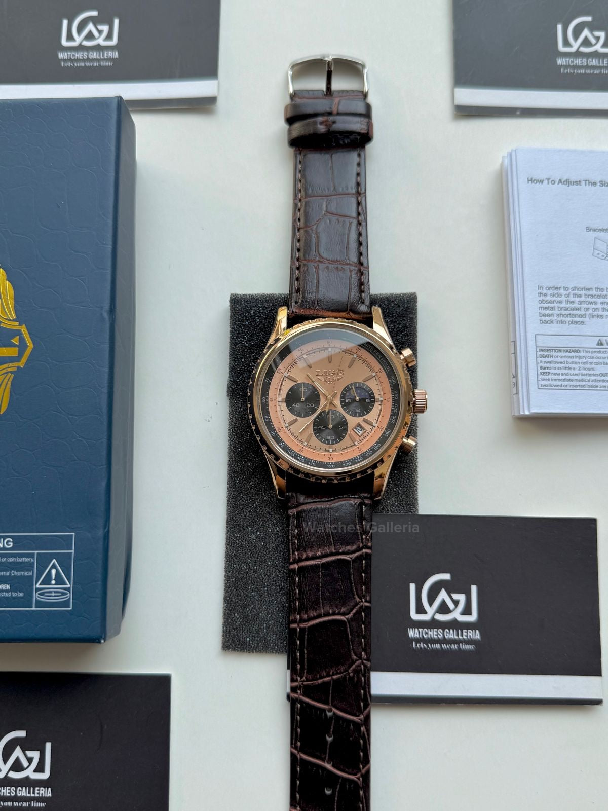 Lige Chronograph Quartz (Rose Gold) Lige8989 Watches Galleria © Copyrights All Right Reserved