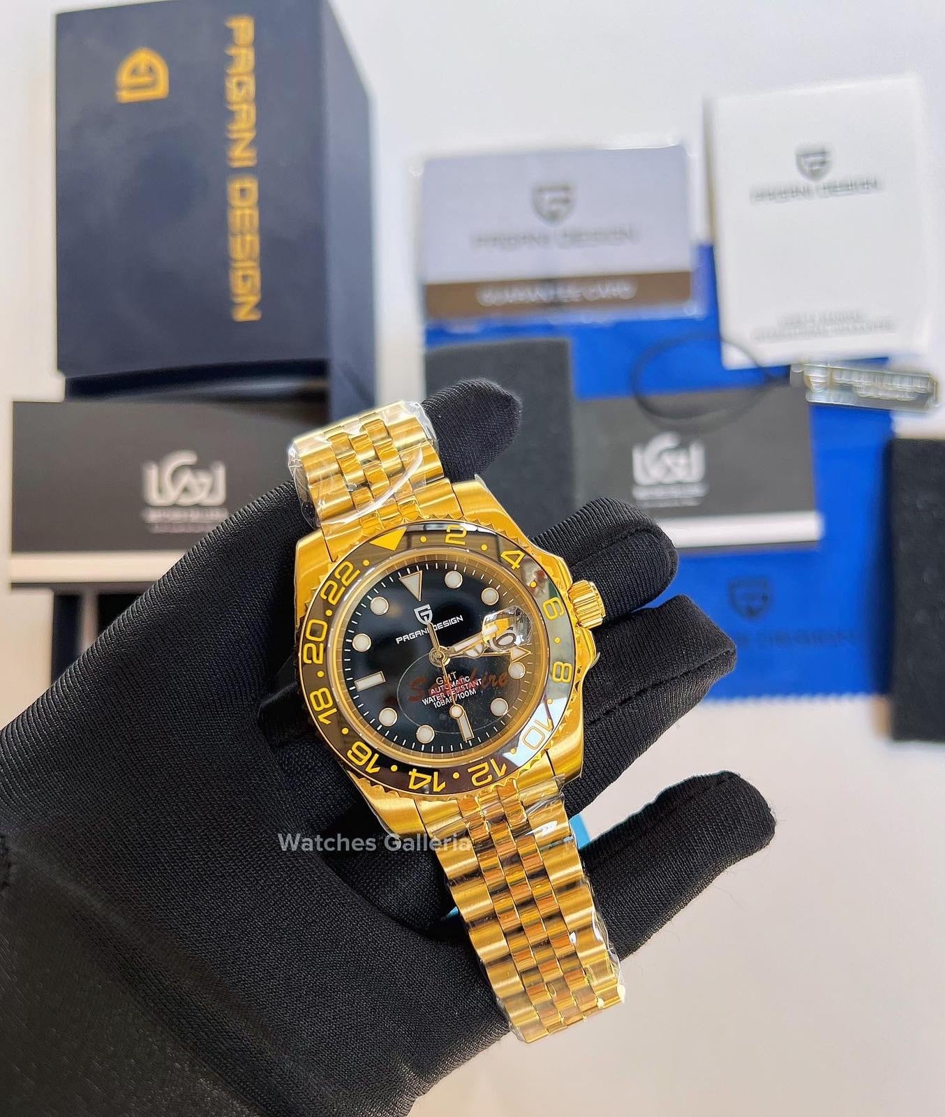 Pagani Design GMT Master V5 (Gold Black) PD1662