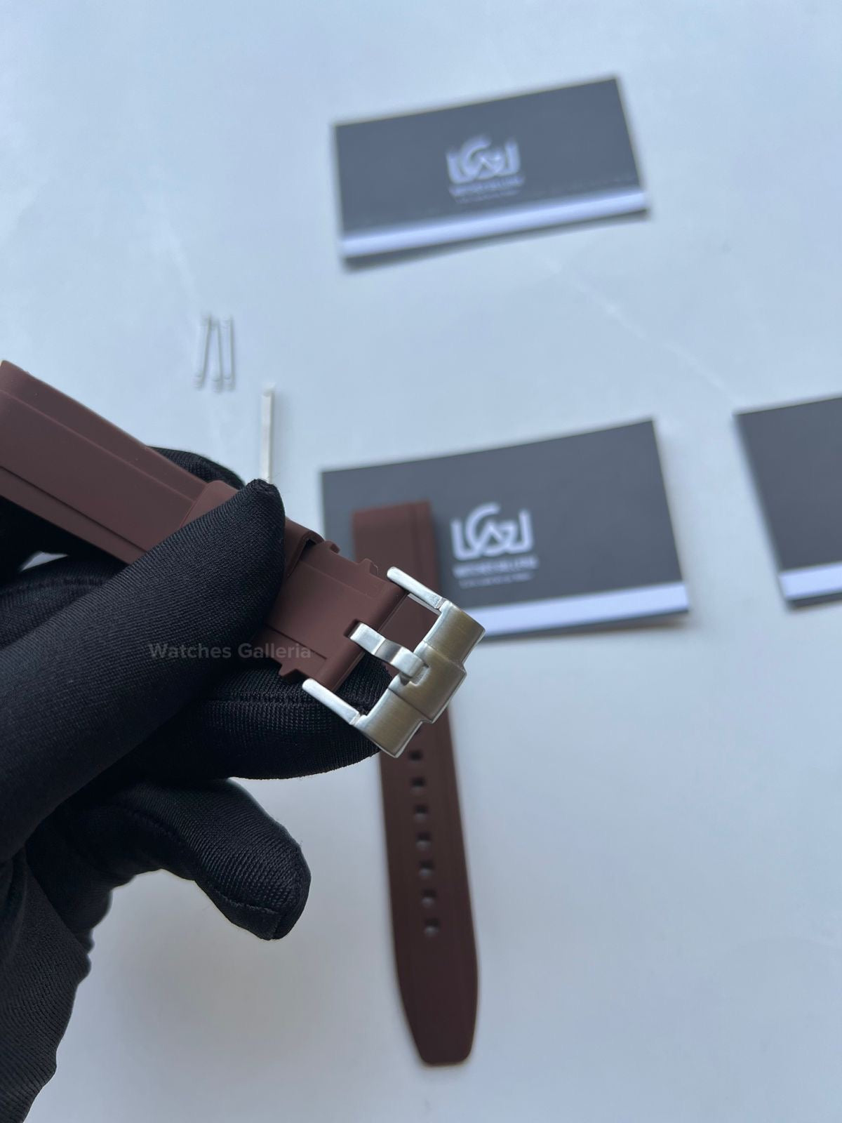 Silicon Straps Brown w/ Silver Buckle