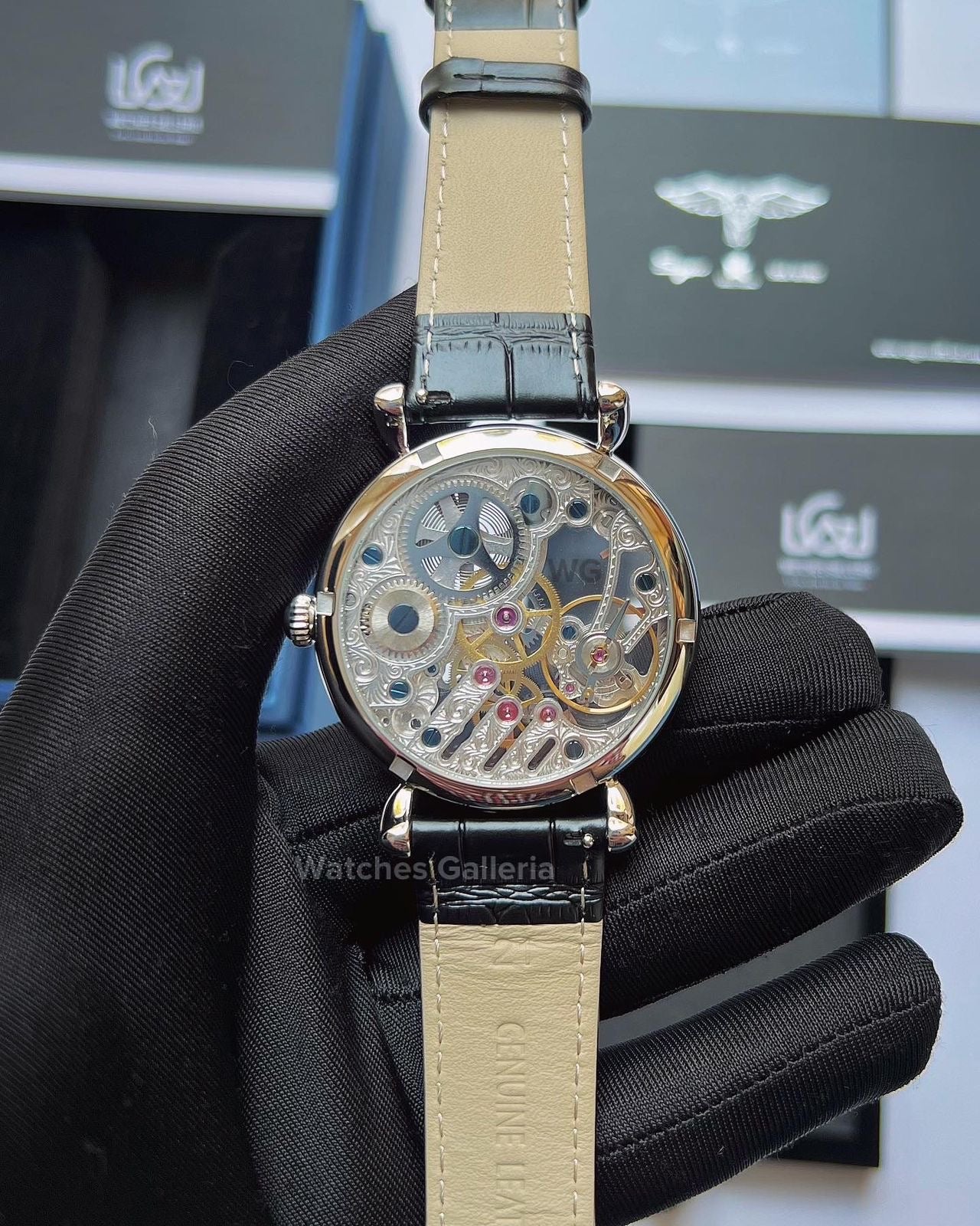 Sugess Skeleton Slimmaster Manual Wind (Black Silver) SU3600 (Discontinued)