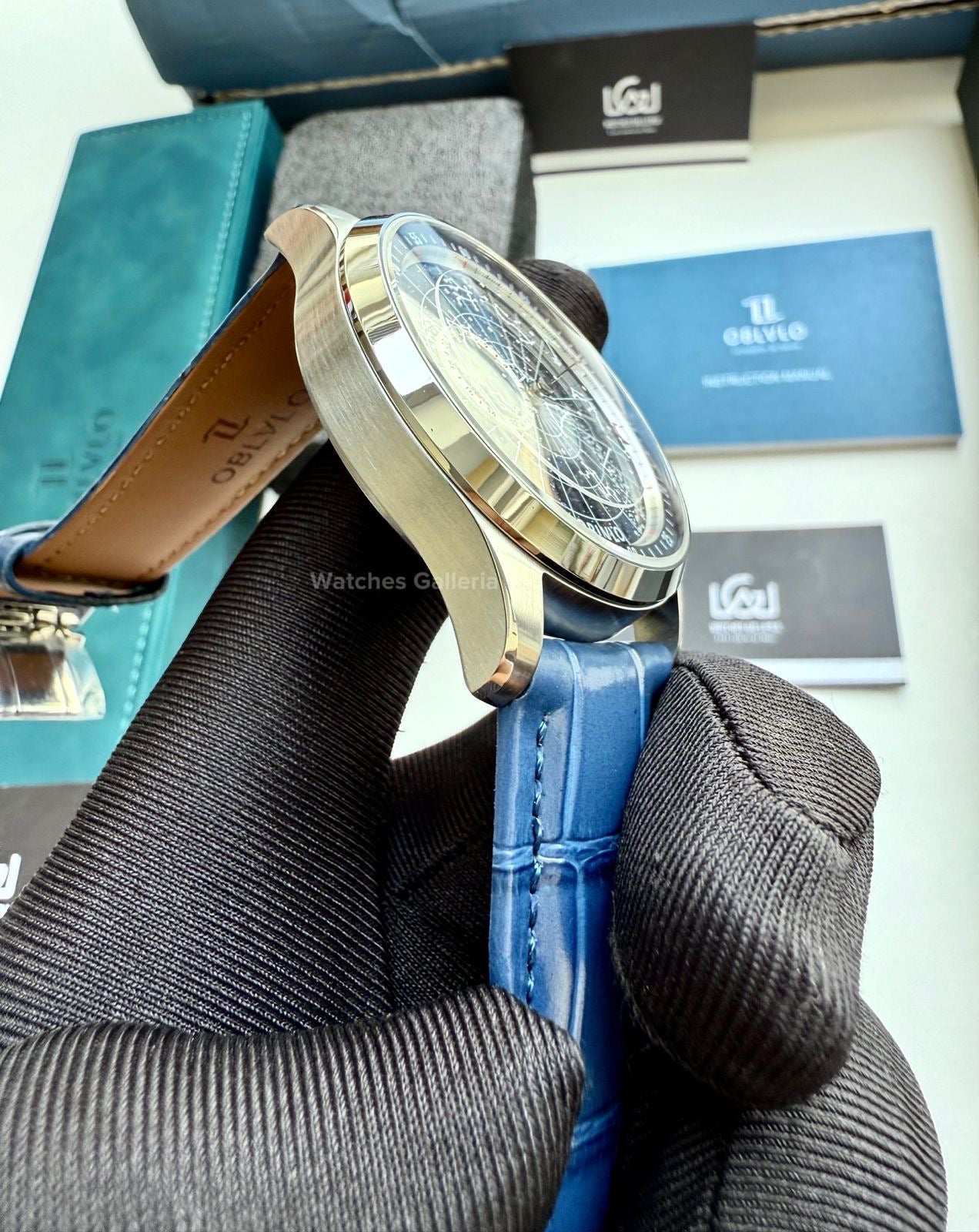 Oblvlo Grand Complications Calestial Automatic (Blue/Silver) oblvloGC Watches Galleria